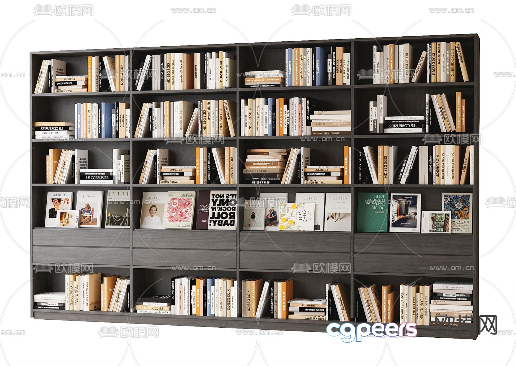 Modern bookcase display cabinet 3d model Modern bookcase display cabinet 3d model