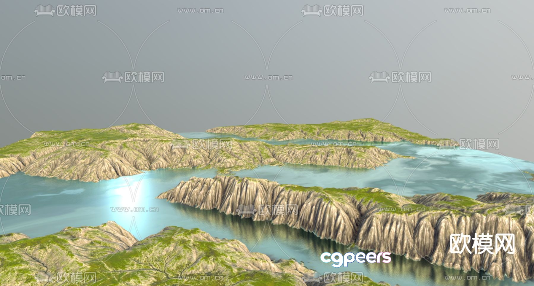 river lake mountain 3d model river lake mountain 3d model