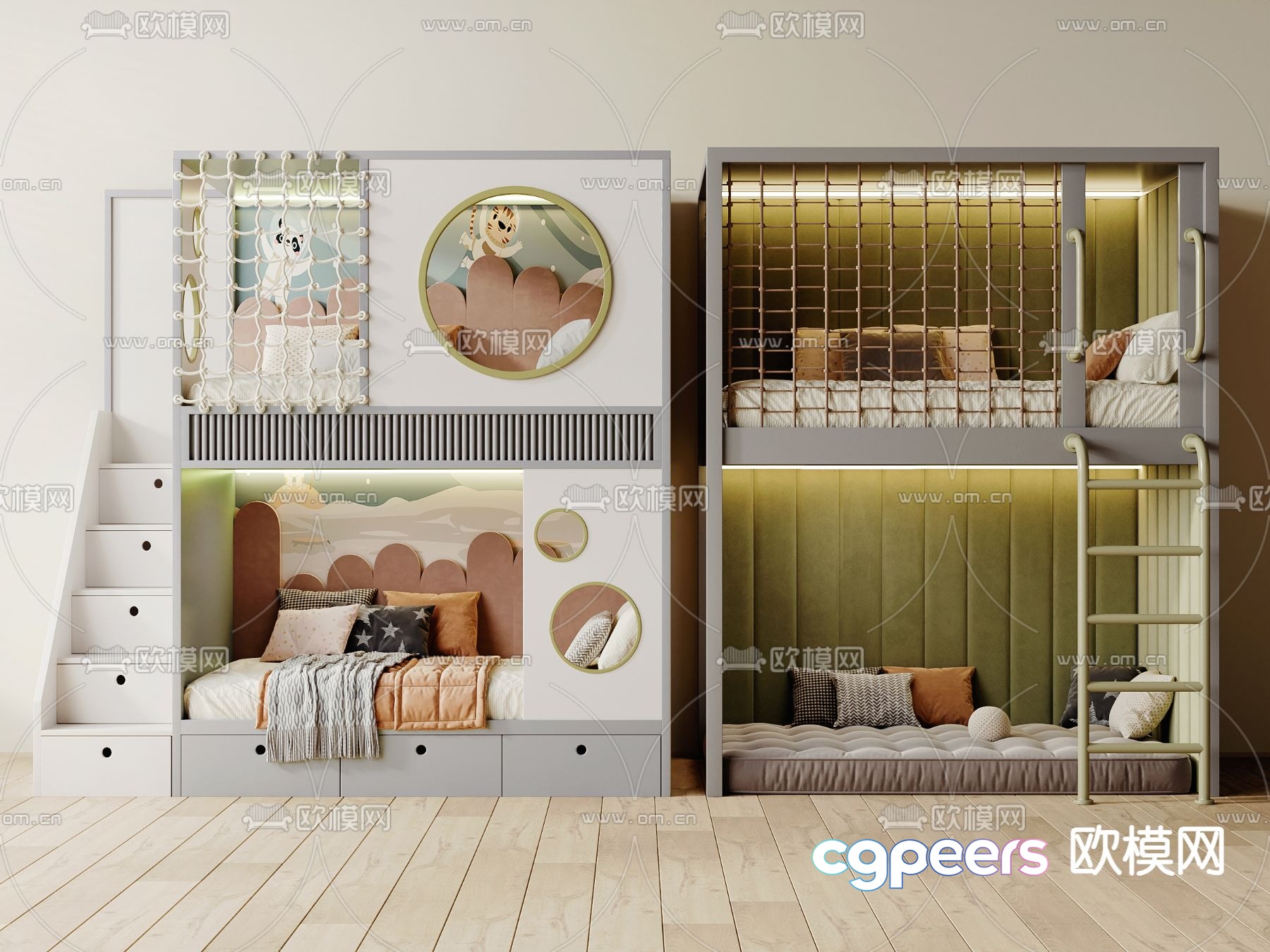 Bunk bed children’s bed bunk bed 3d model Bunk bed children’s bed bunk bed 3d model