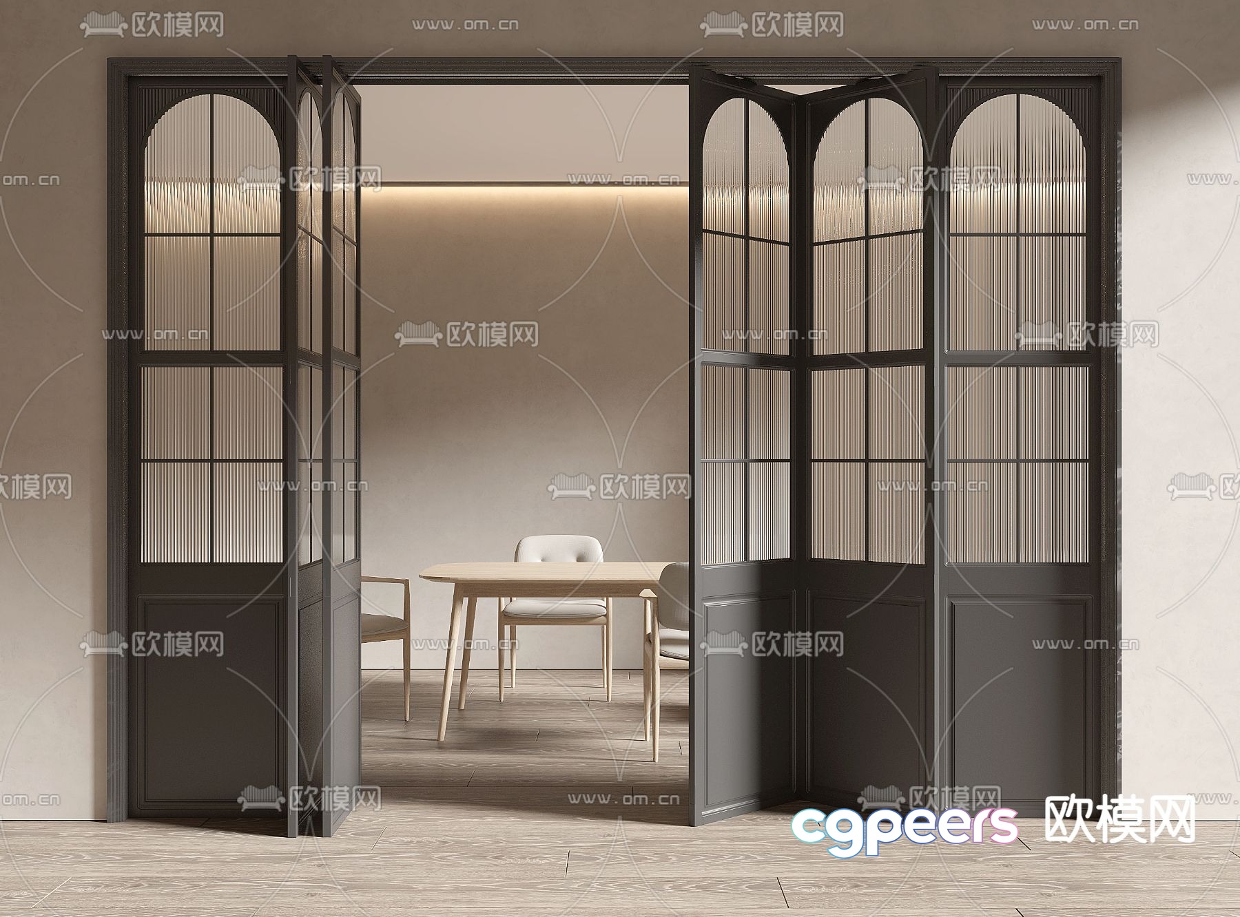 French folding door 3D model French folding door 3D model