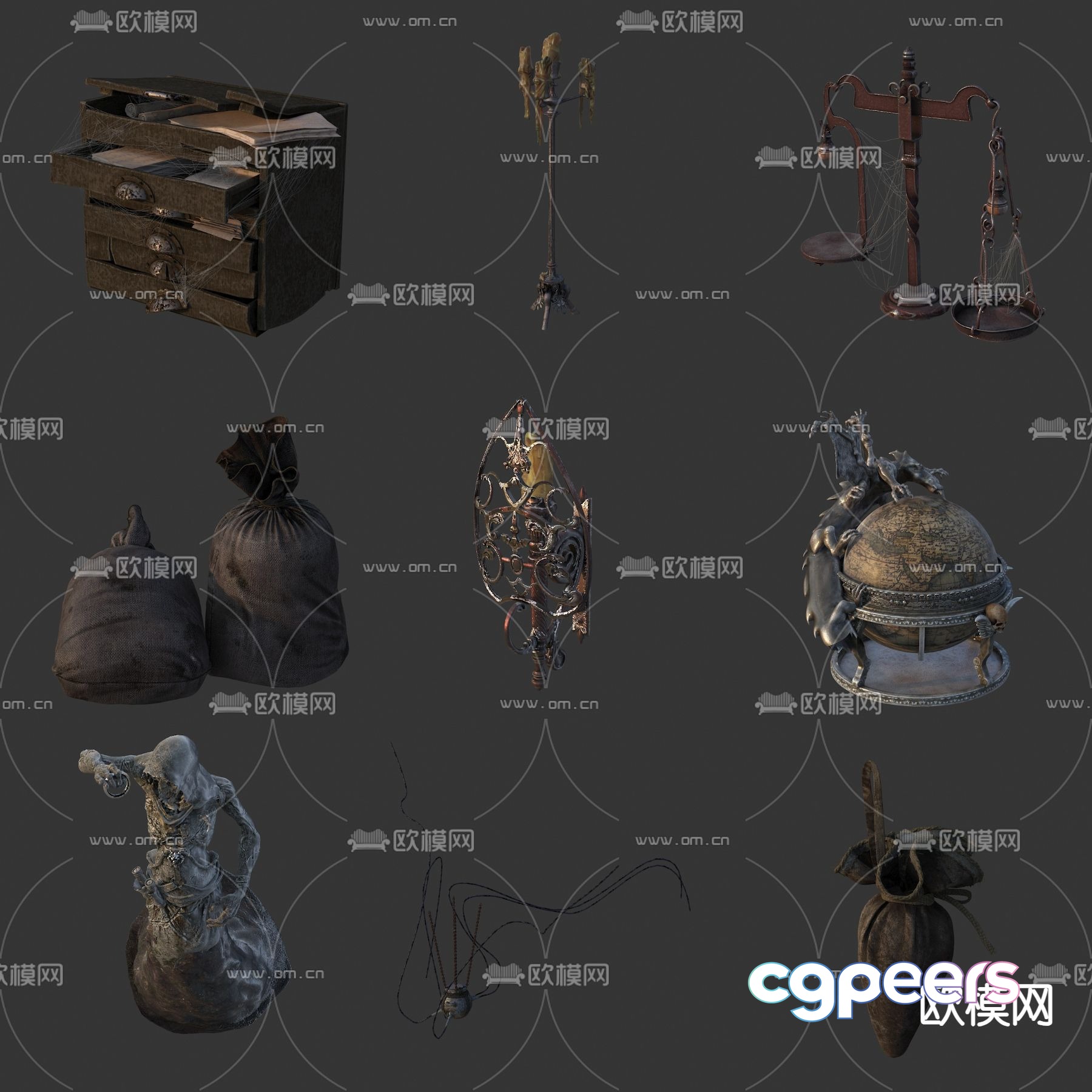 Harry Potter scene objects game items 3d model Harry Potter scene objects game items 3d model