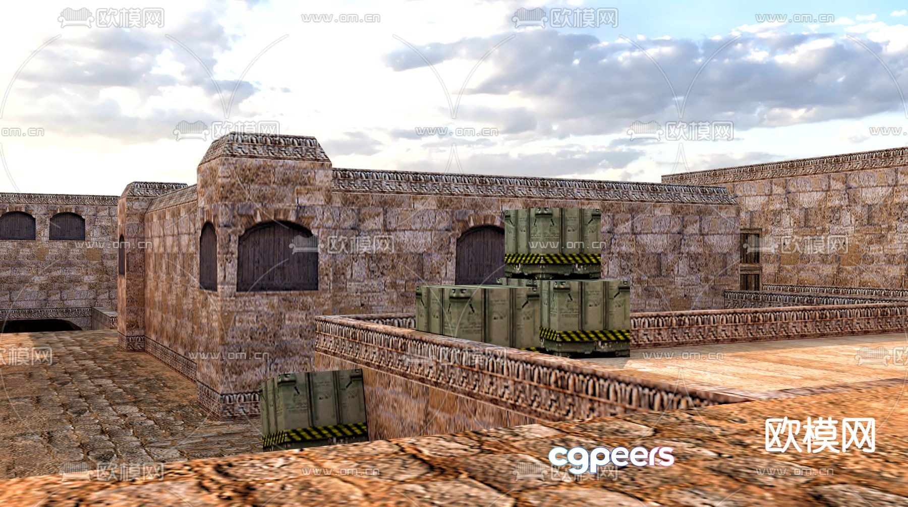 CS classic map desert scene 3d model CS classic map desert scene 3d model
