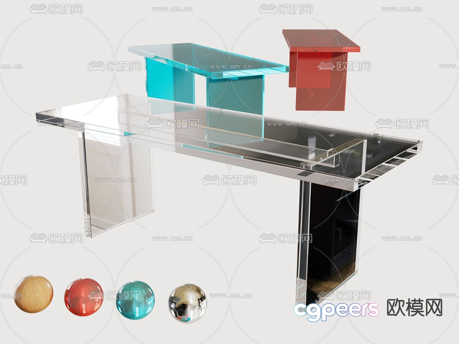 Acrylic dining table 3d model Acrylic dining table 3d model