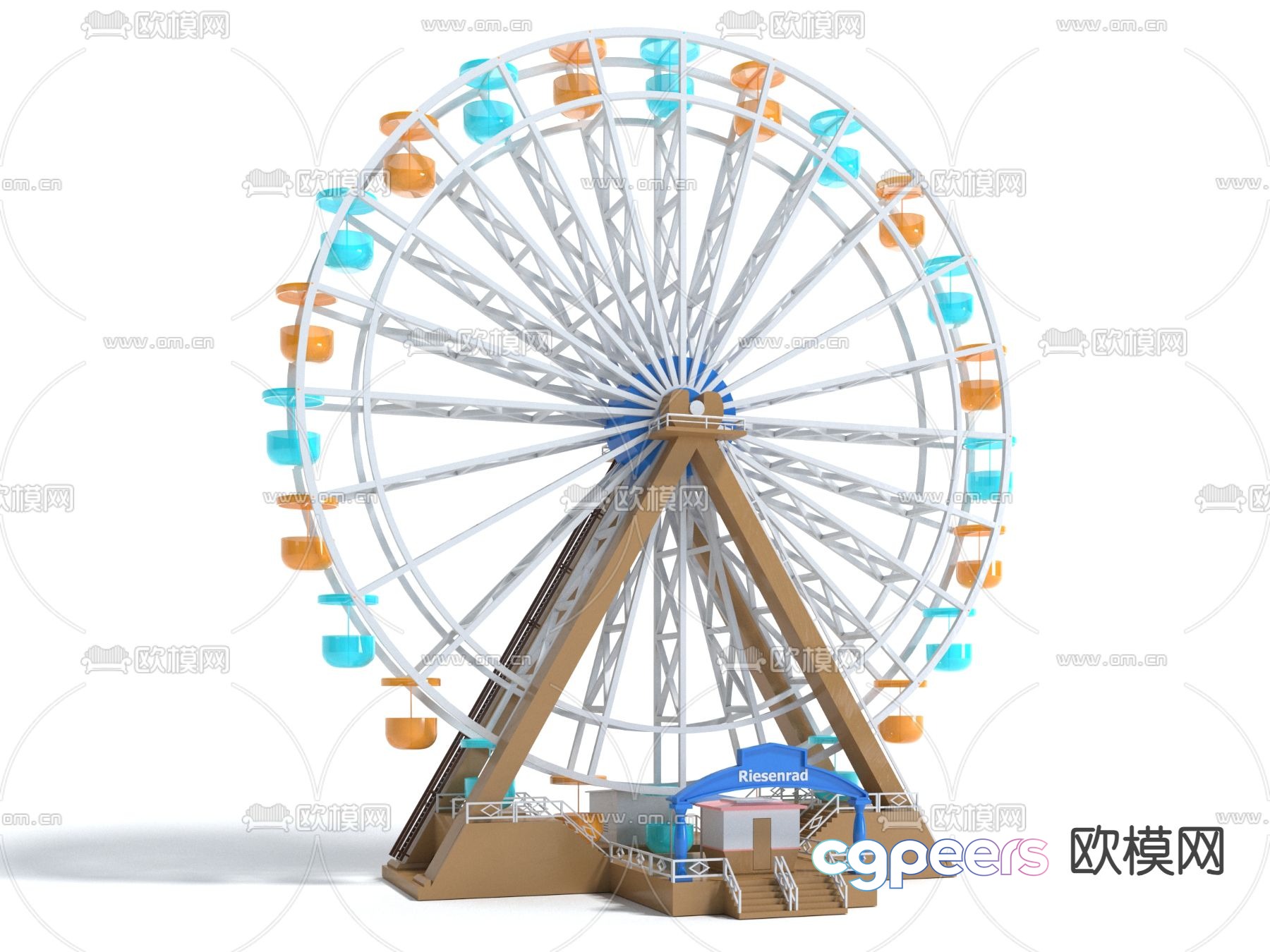 Amusement rides ferris wheel 3d model Amusement rides ferris wheel 3d model