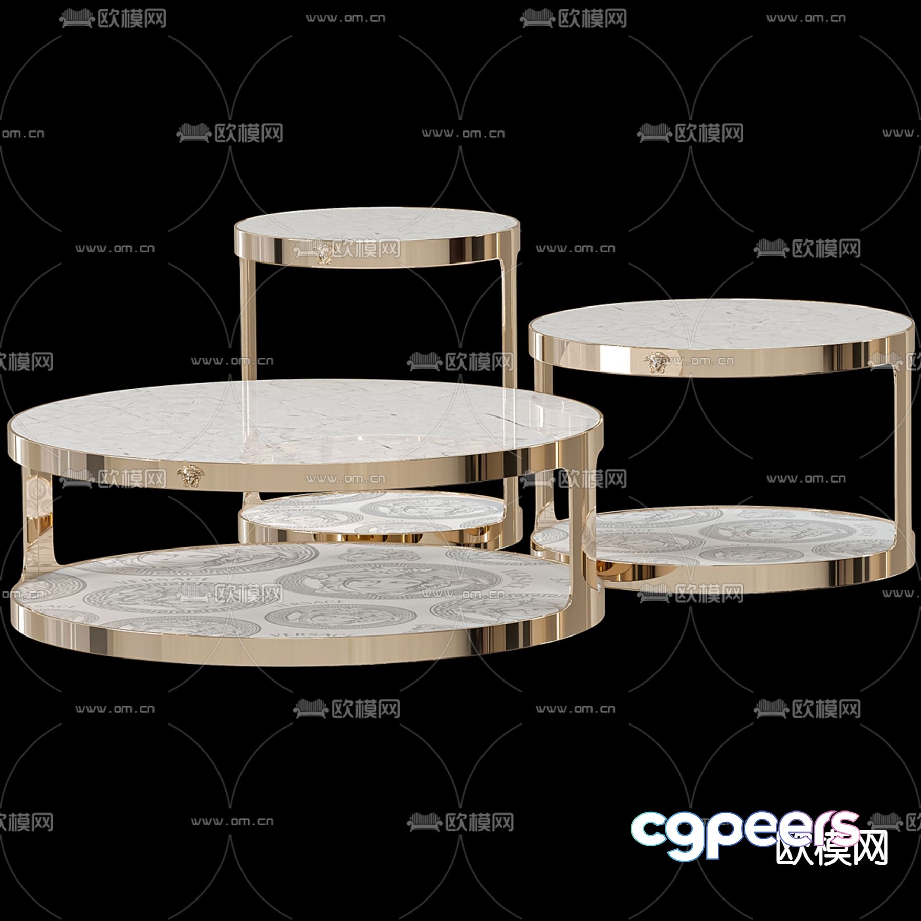 Versace Home Combination Coffee Table 3D Model Versace Home Combination Coffee Table 3D Model
