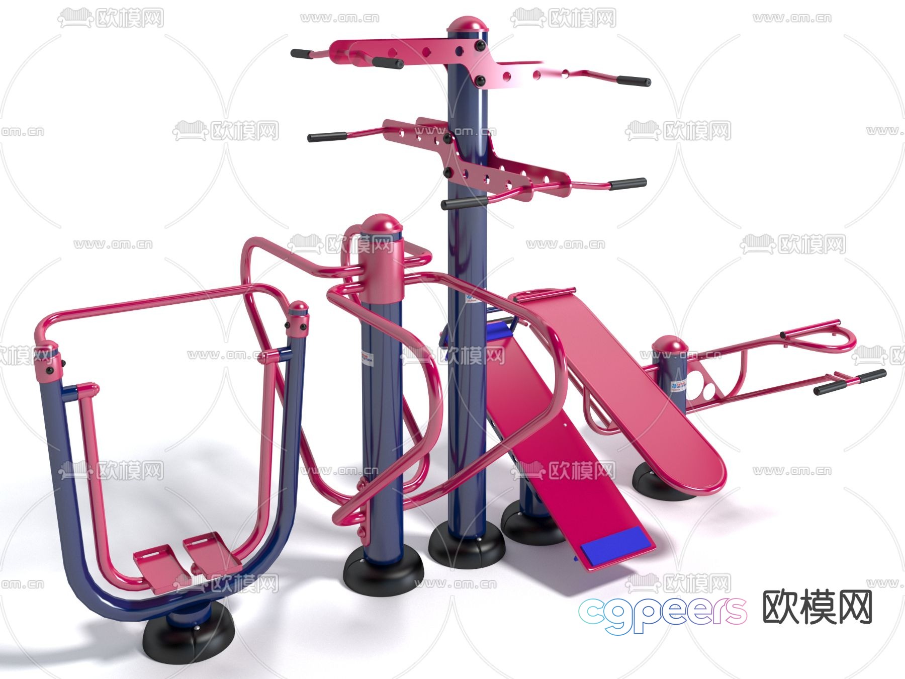 Outdoor fitness exercise equipment 3d model Outdoor fitness exercise equipment 3d model