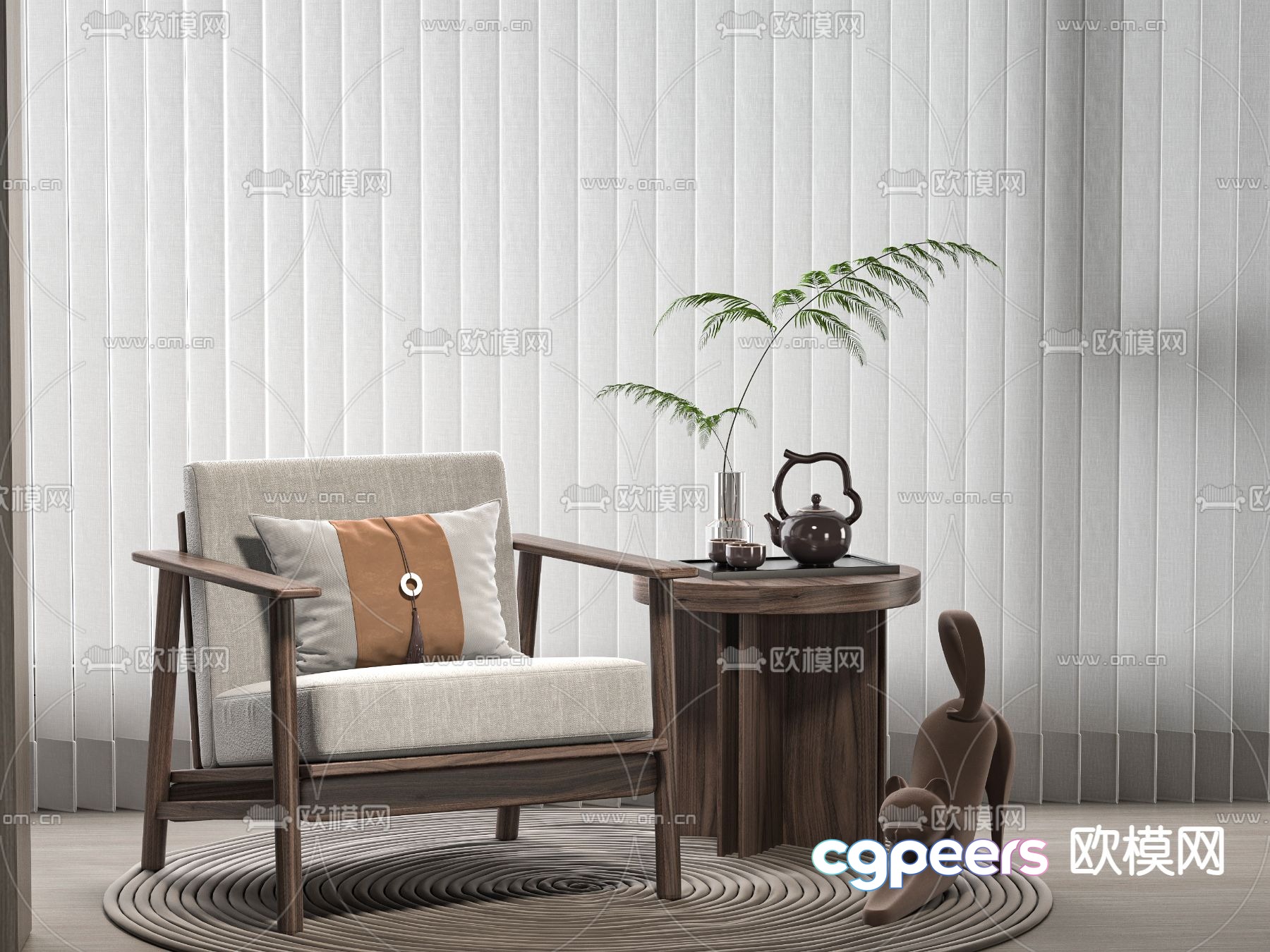 New Chinese style chair leisure chair 3d model New Chinese style chair leisure chair 3d model