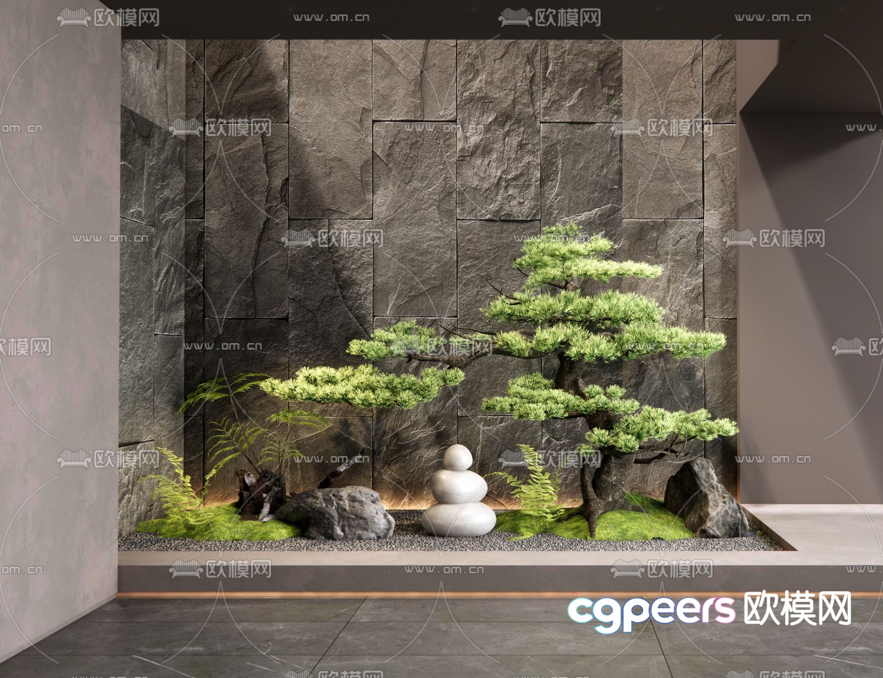 Indoor landscape landscaping courtyard sketch 3d model Indoor landscape landscaping courtyard sketch 3d model