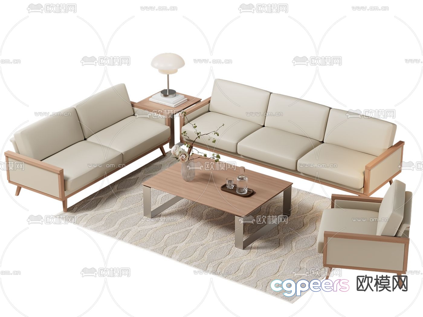 Modern sofa set 3d model Modern sofa set 3d model
