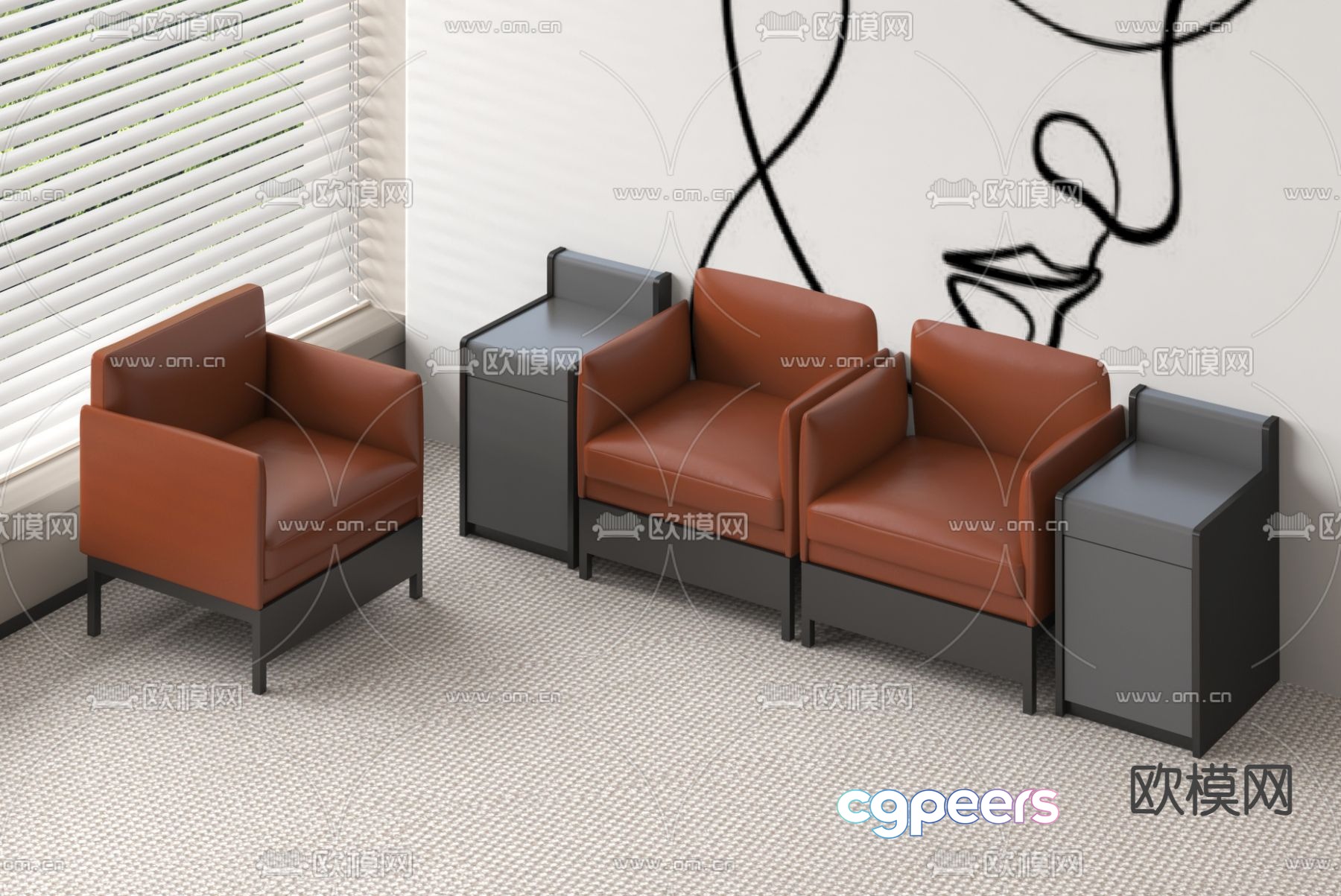 Office sofa VIP sofa 3d model Office sofa VIP sofa 3d model