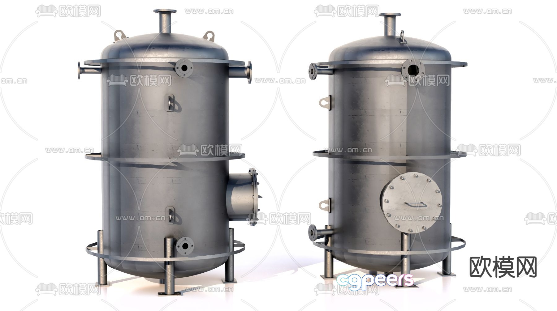 Industrial Equipment Condensing Tank 3D Model Industrial Equipment Condensing Tank 3D Model