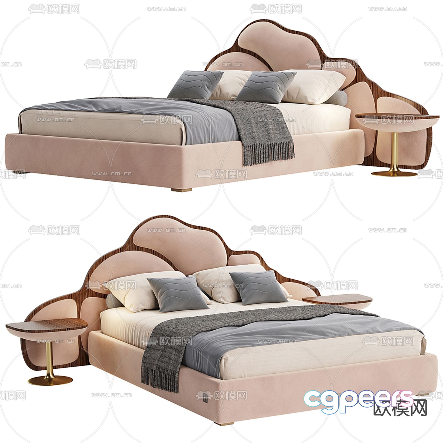 JANNU double bed 3d model JANNU double bed 3d model