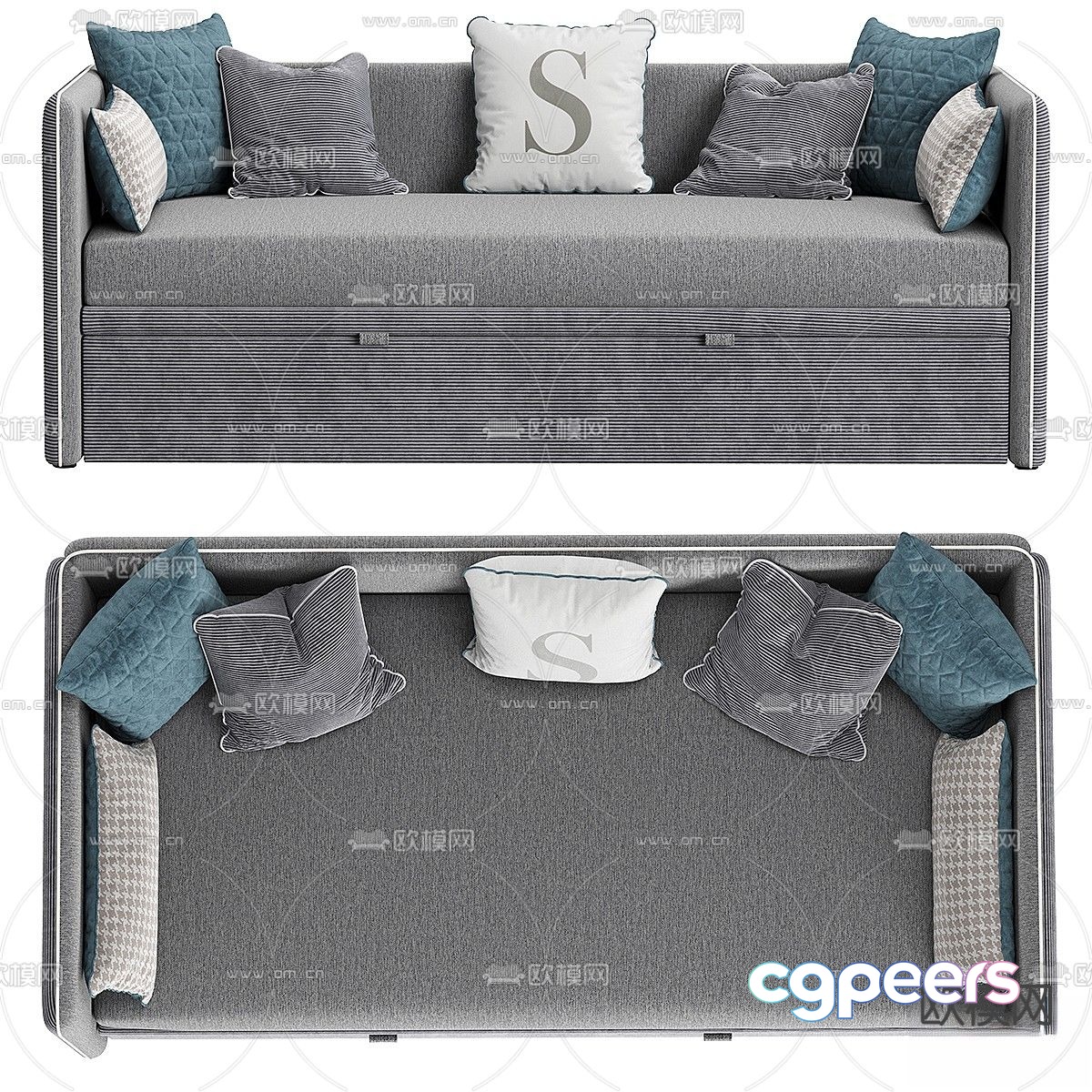 Fabric sofa bed 3d model Fabric sofa bed 3d model