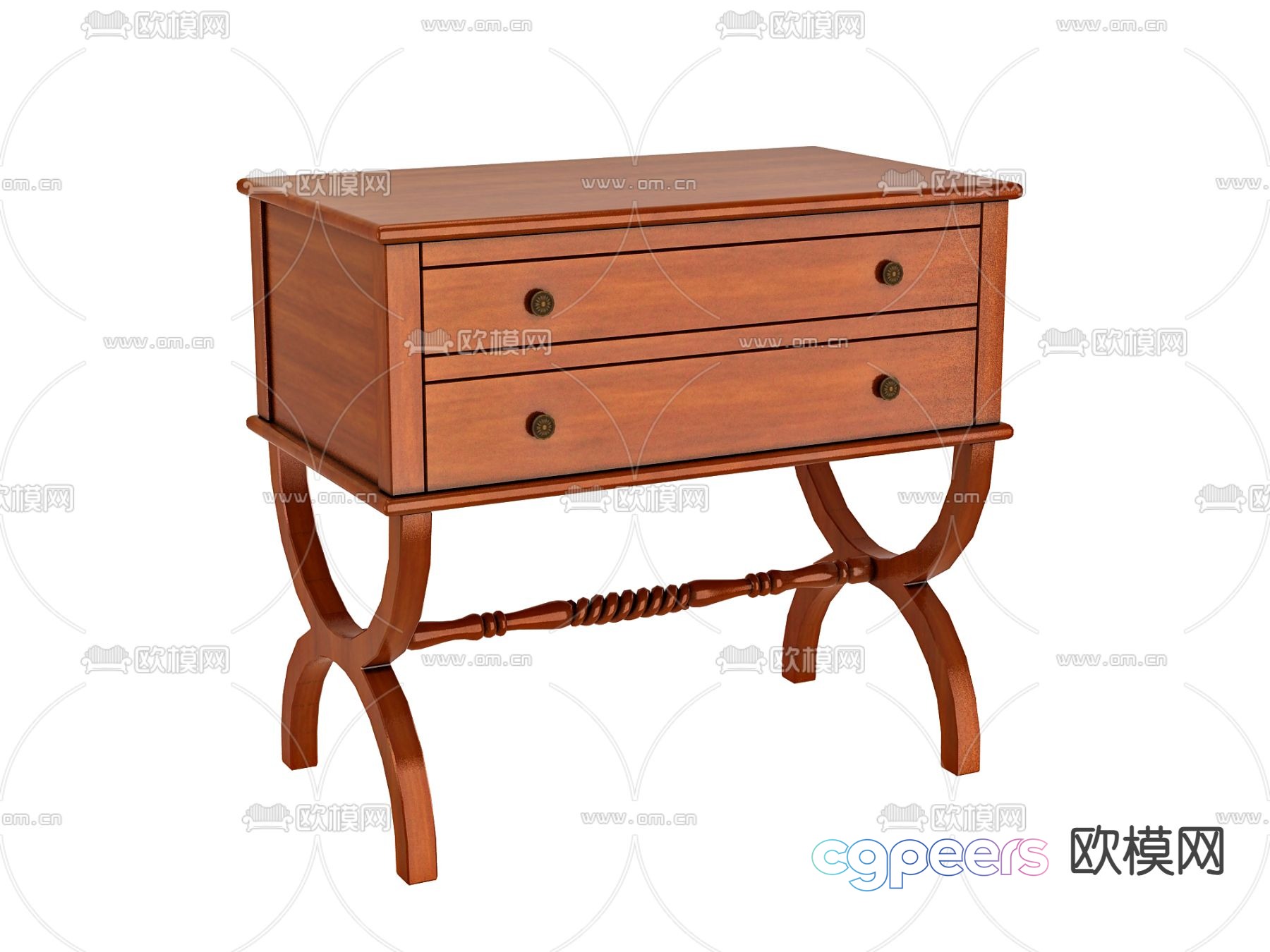American bedside table 3d model American bedside table 3d model