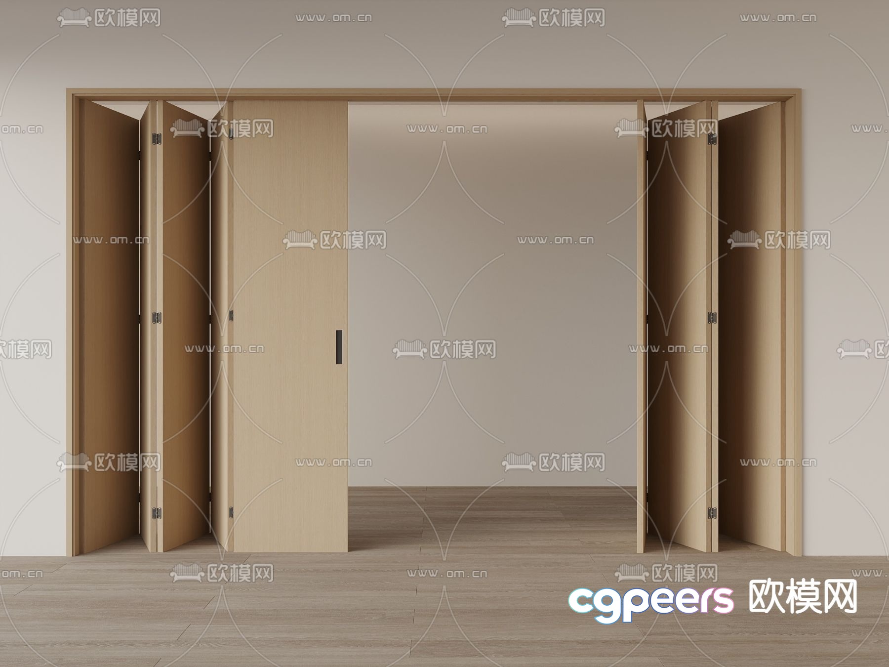 Modern folding door partition door 3d model Modern folding door partition door 3d model