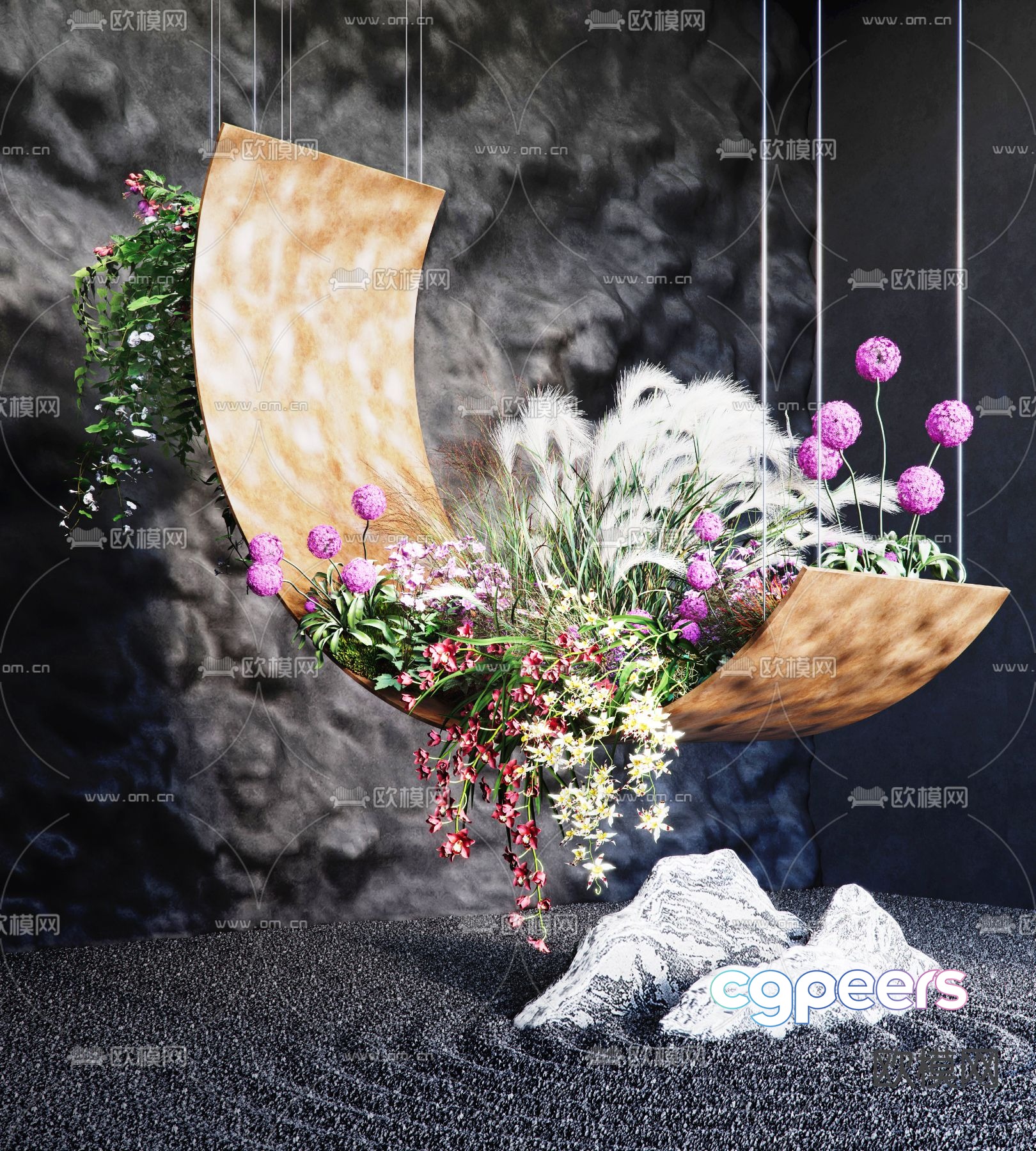 Landscape sketch flower 3d model Landscape sketch flower 3d model