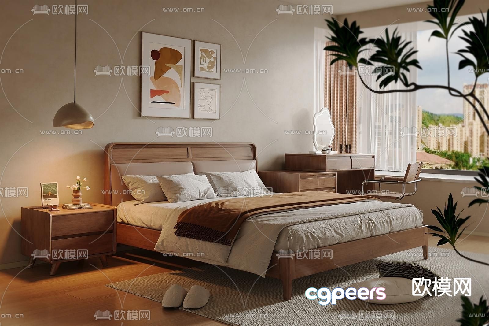 Medieval style double bed 3d model Medieval style double bed 3d model