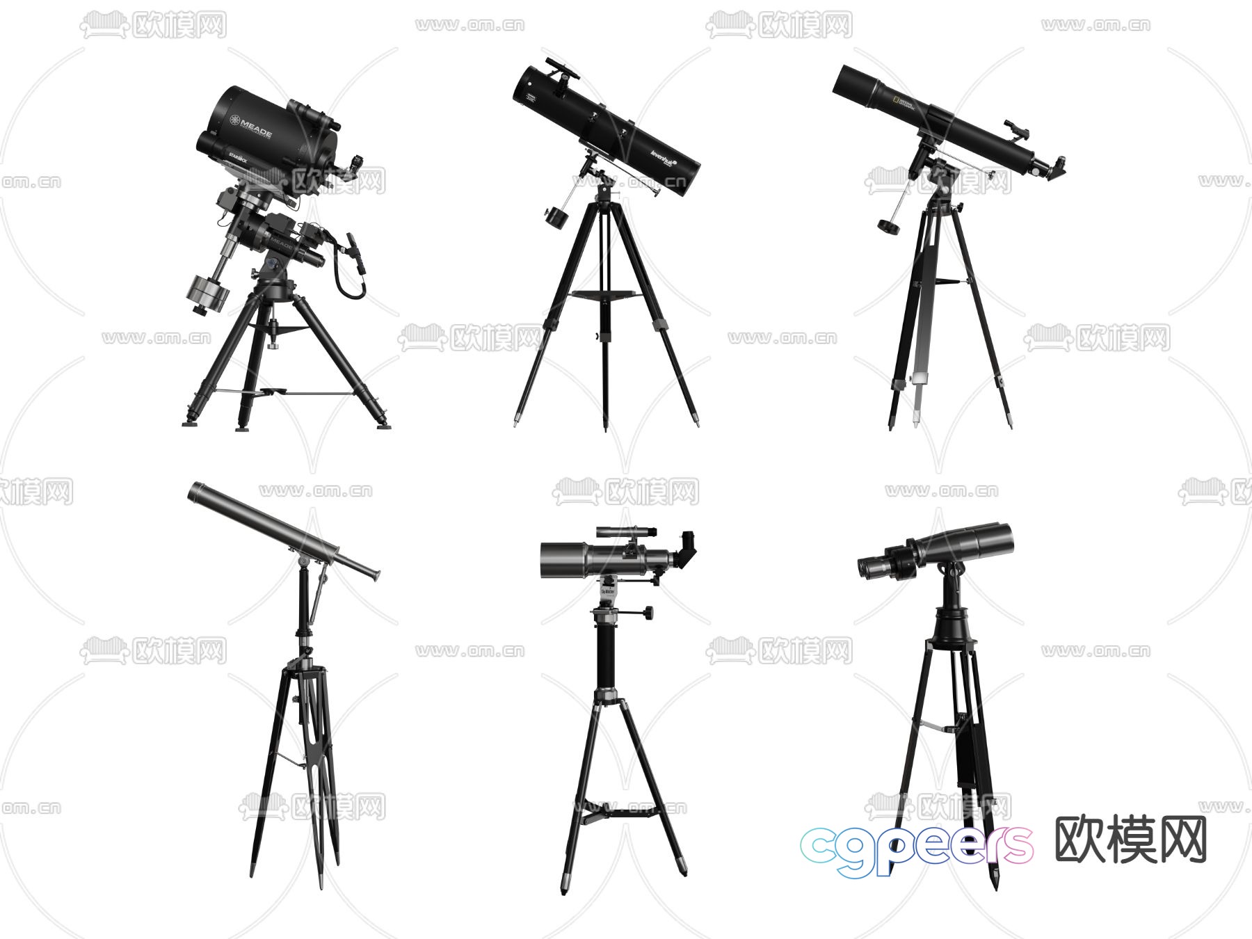 Astronomical telescope 3d model