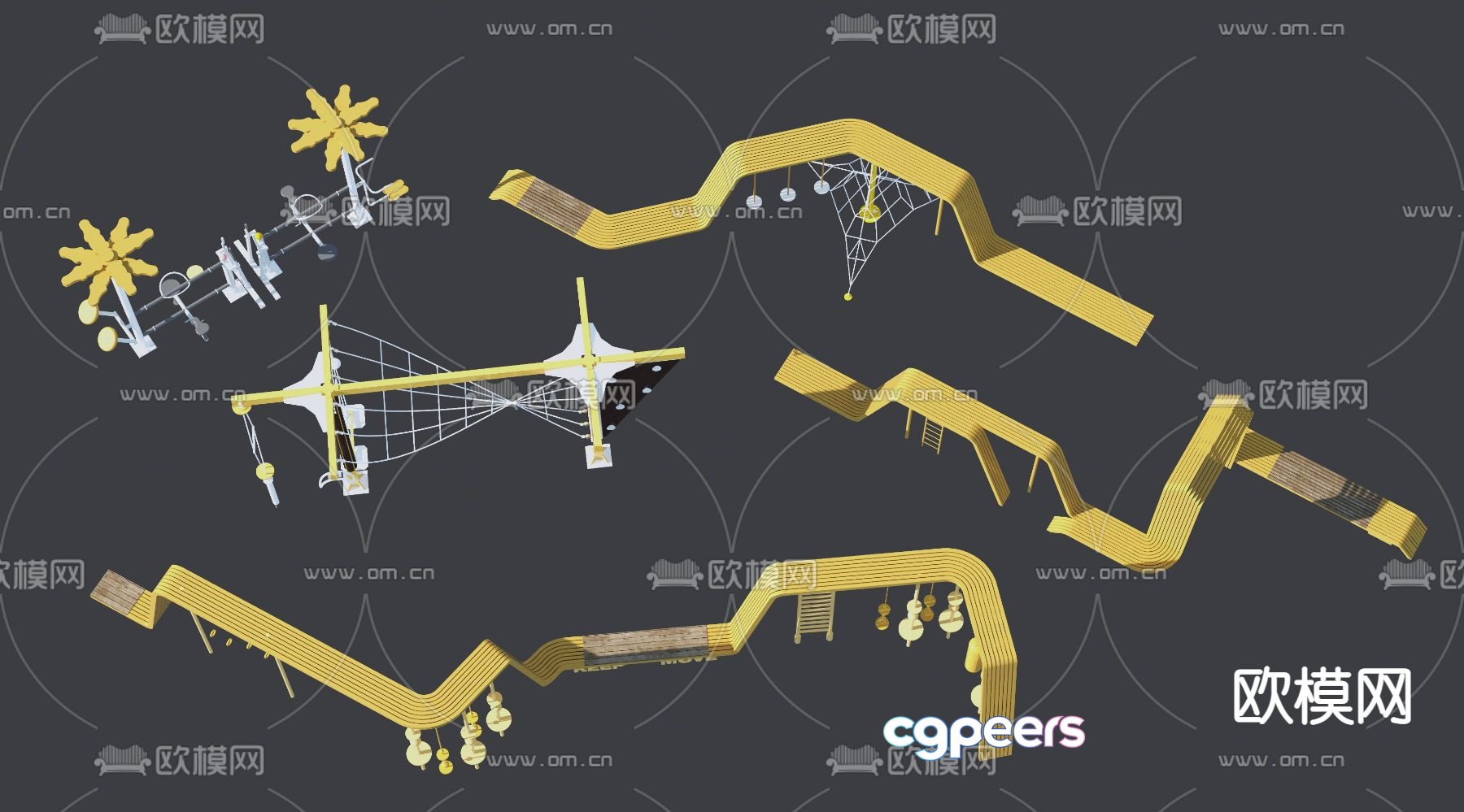 Children's play area equipment and facilities 3D model Children's play area equipment and facilities 3D model