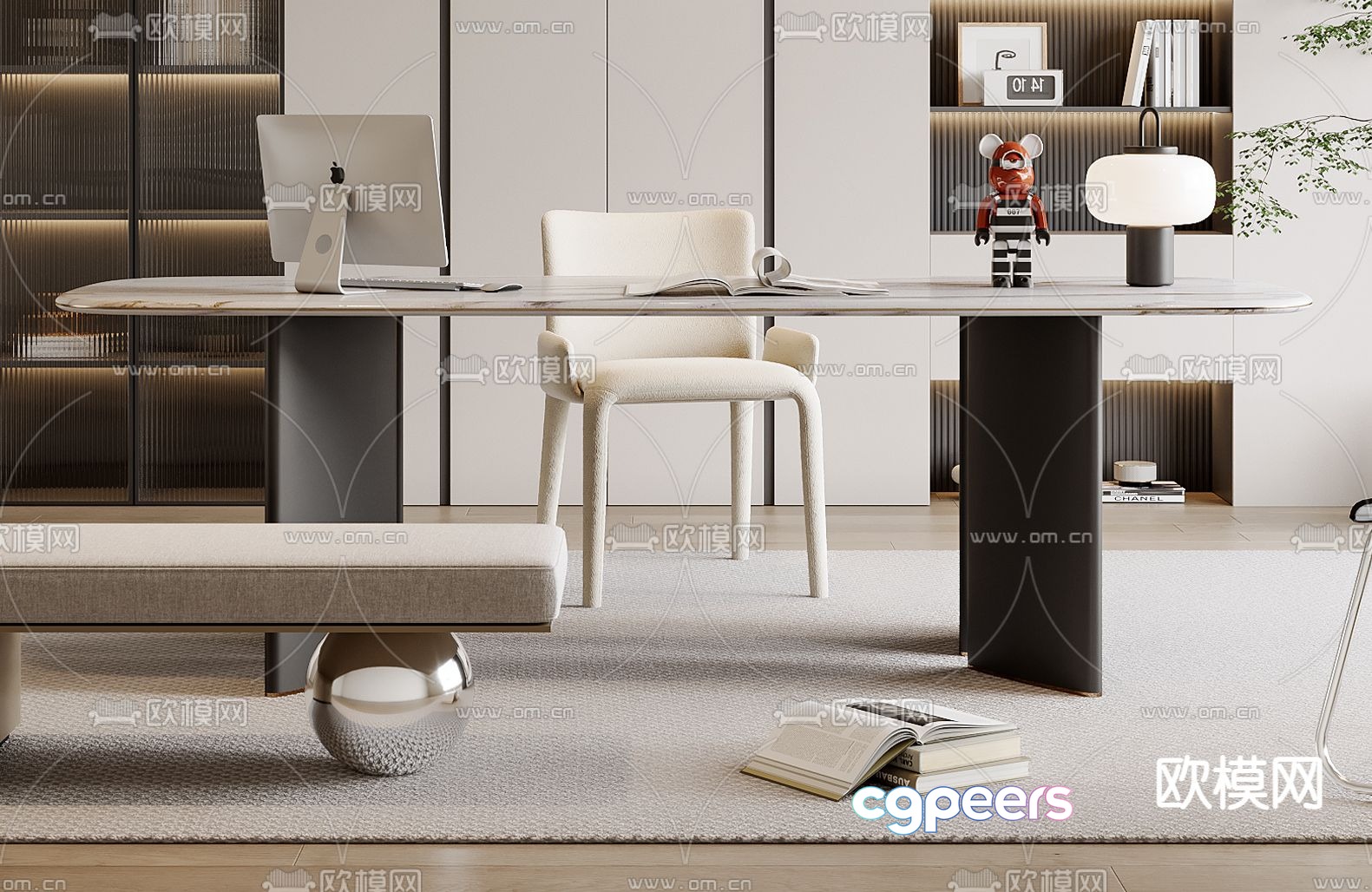 desk computer desk study table 3d model desk computer desk study table 3d model