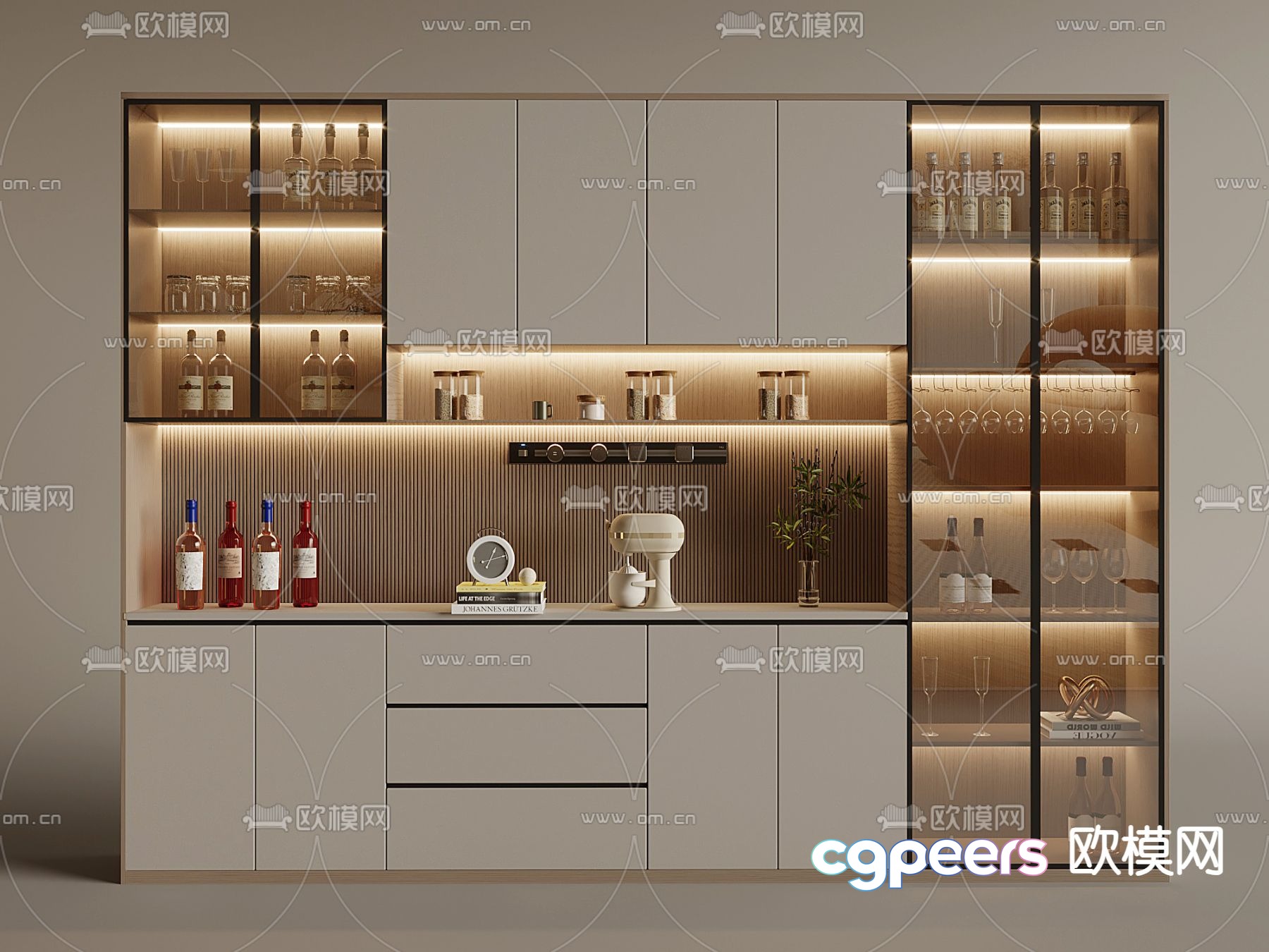 Modern wine cabinet 3d model Modern wine cabinet 3d model
