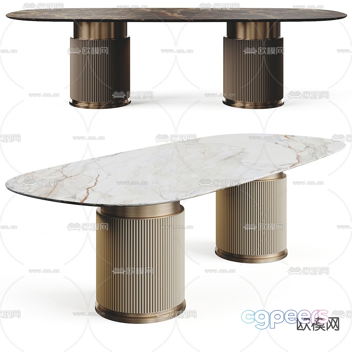 Light luxury dining table 3D model Light luxury dining table 3D model