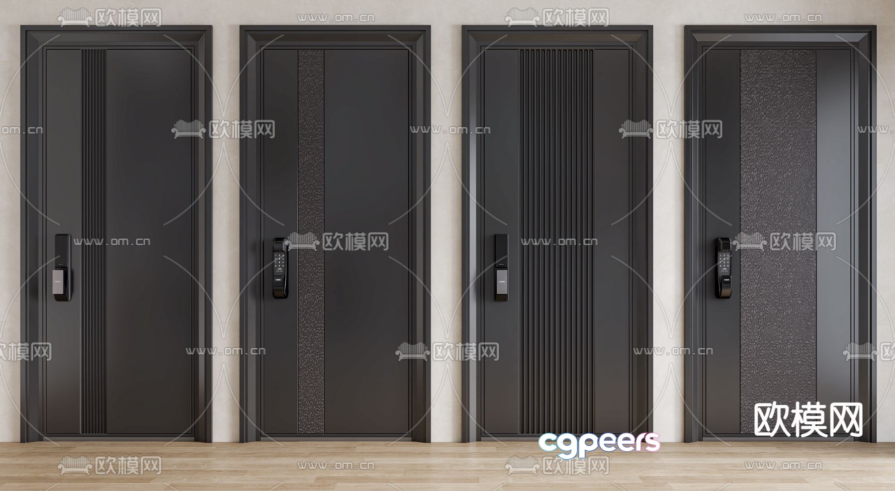 Security door entrance door fingerprint lock password lock 3d model Security door entrance door fingerprint lock password lock 3d model