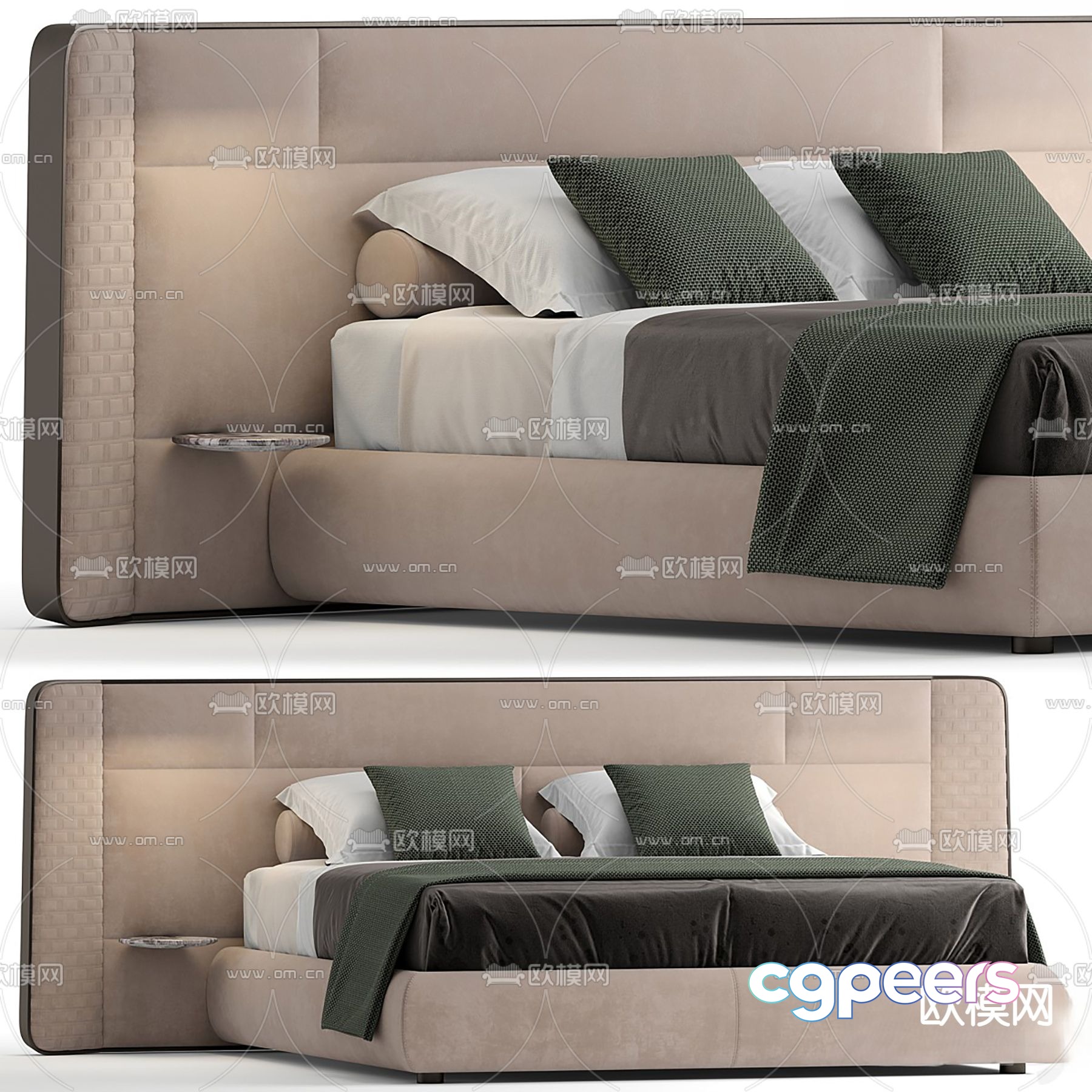 Conte modern double bed 3d model Conte modern double bed 3d model