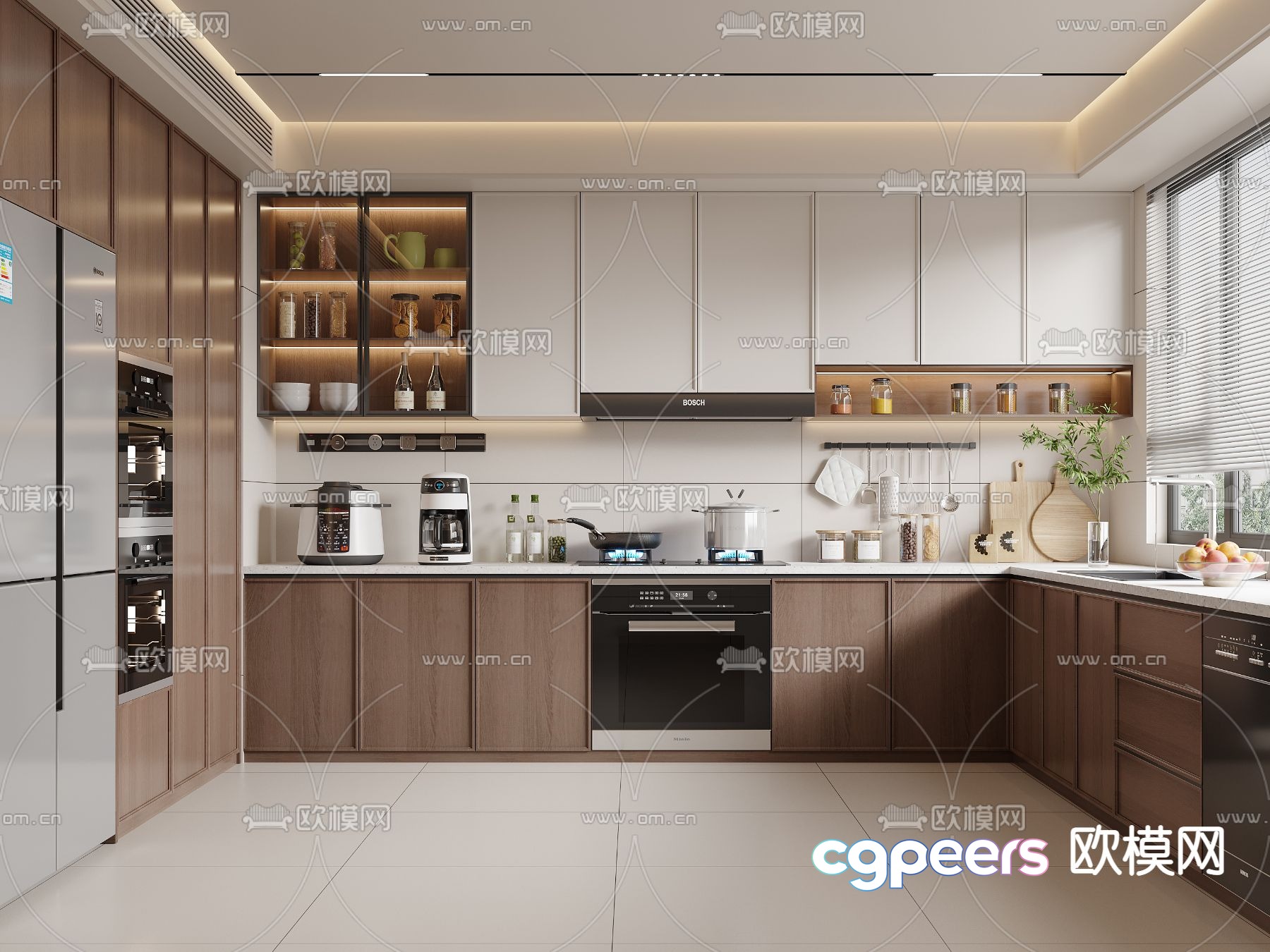 Middle style kitchen 3d model Middle style kitchen 3d model
