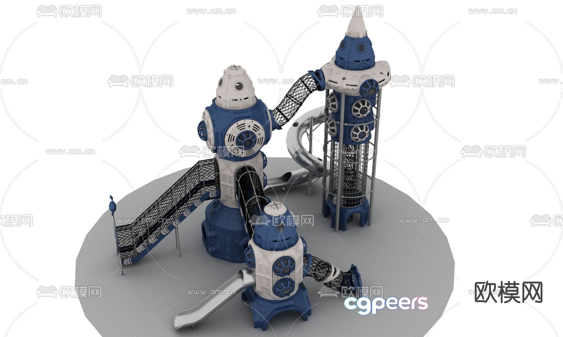 Amusement equipment interstellar theme slide 3d model Amusement equipment interstellar theme slide 3d model