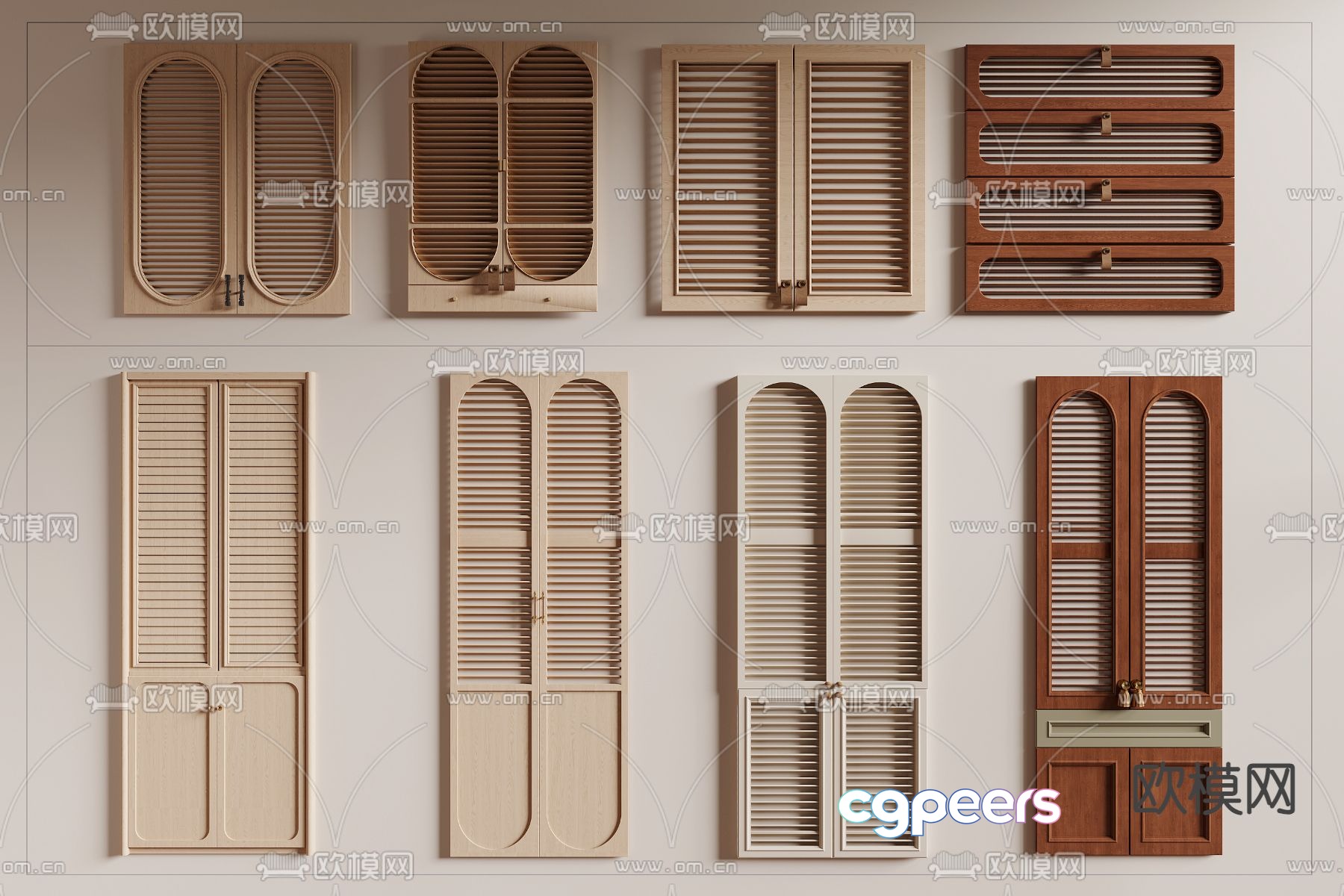Louver door panel cabinet door louver door 3d model Louver door panel cabinet door louver door 3d model