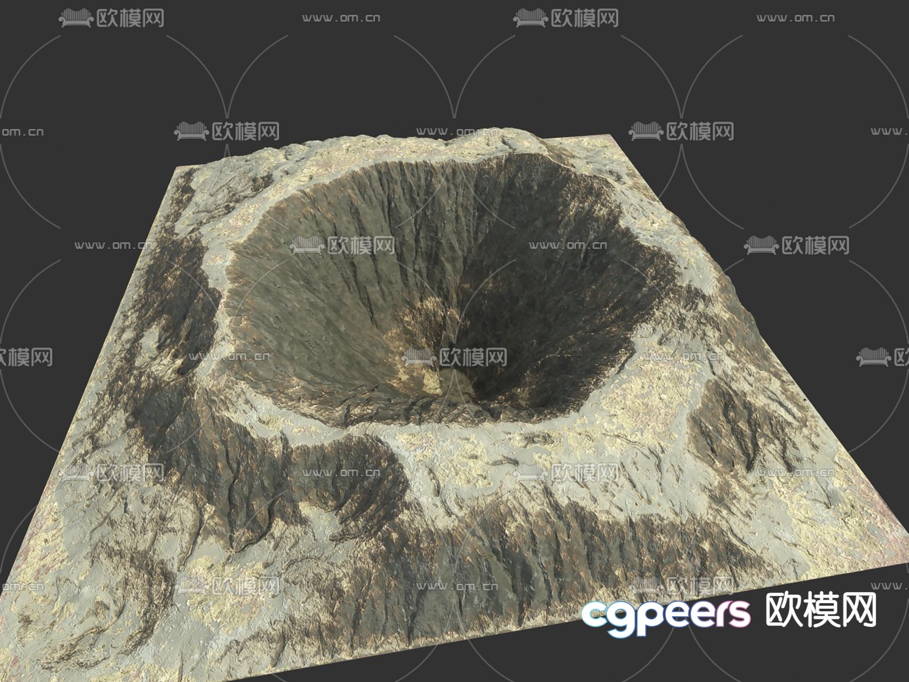 crater 3d model crater 3d model