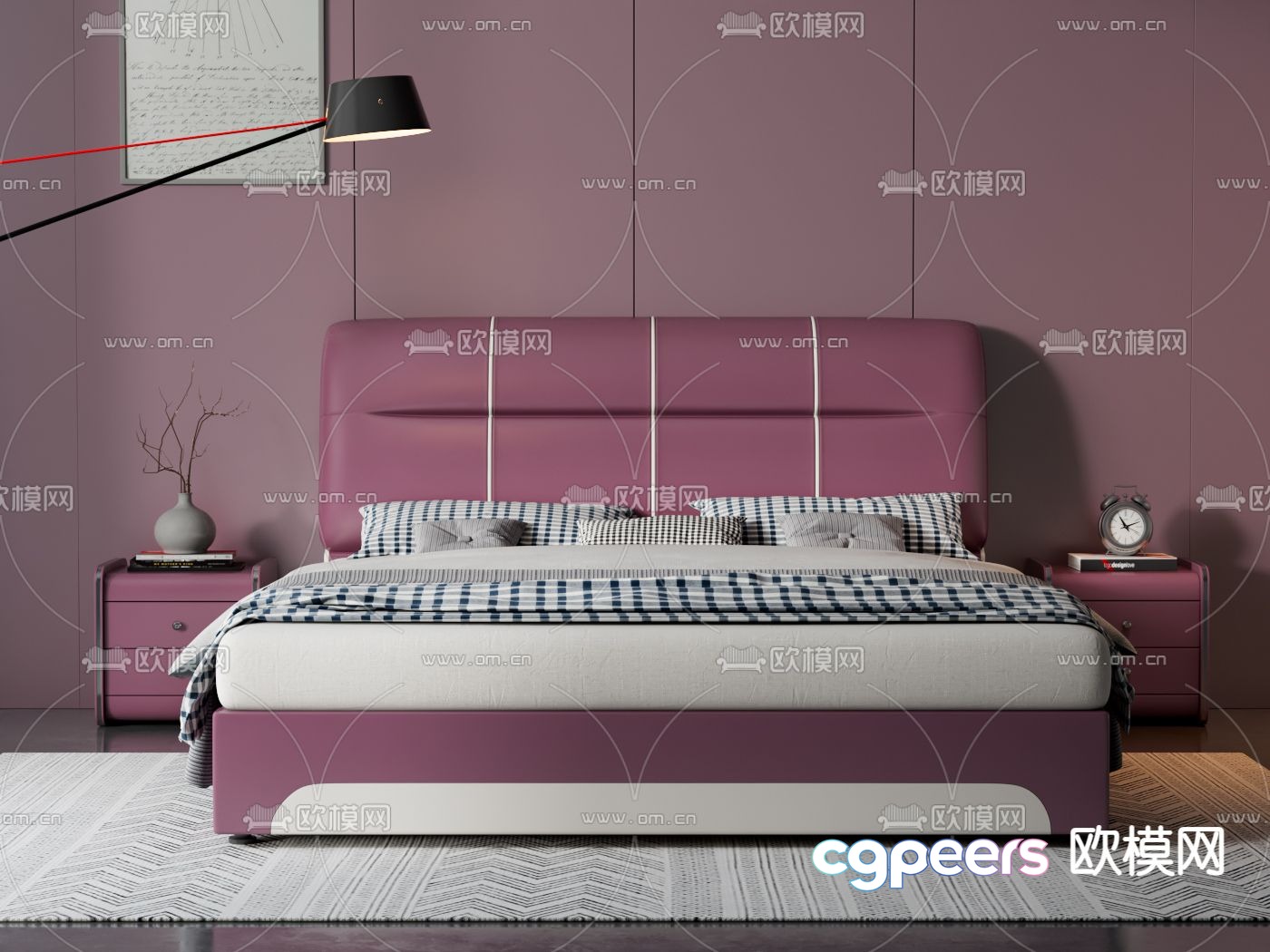 Double bed bedroom bed 3d model Double bed bedroom bed 3d model