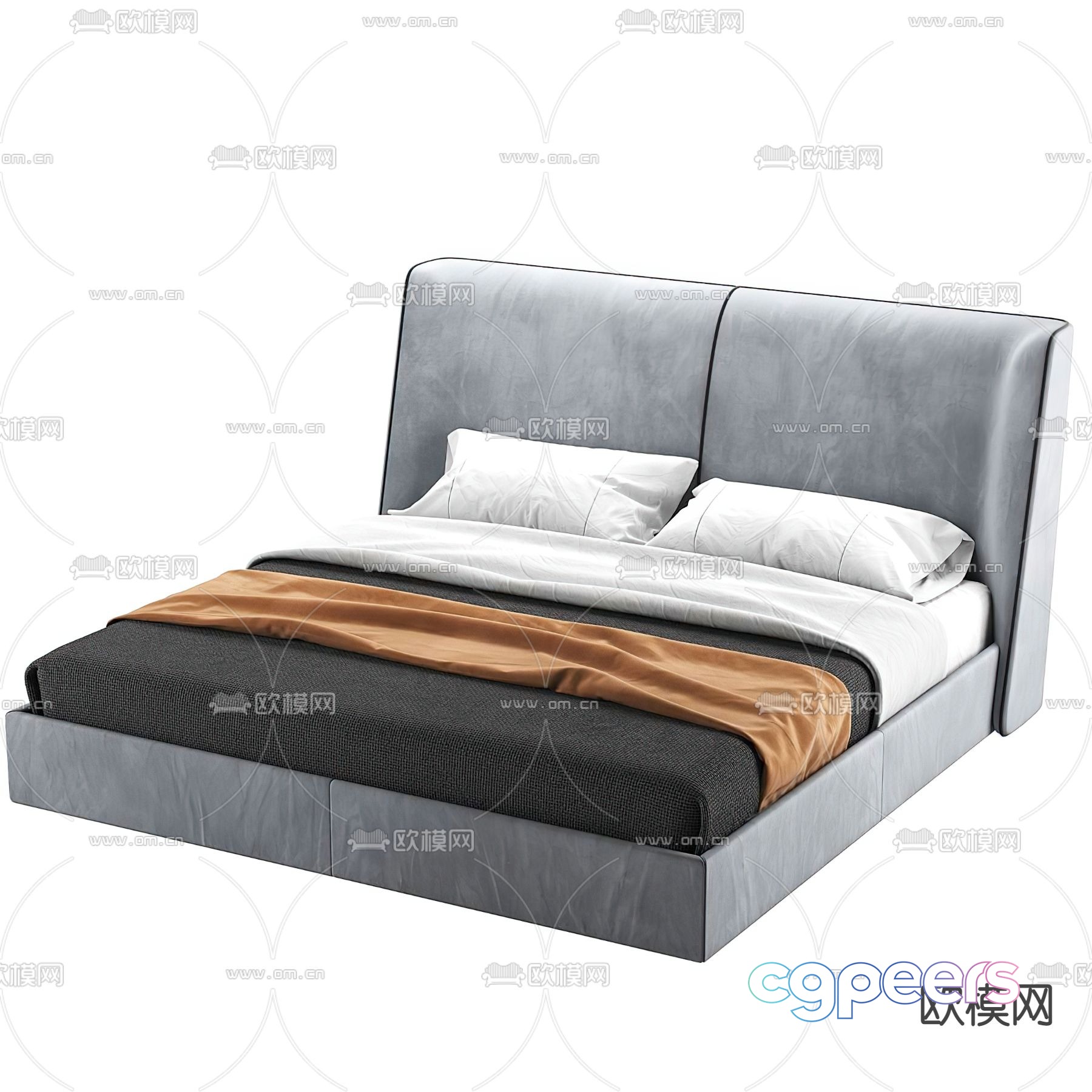 Double bed fabric double bed 3d model Double bed fabric double bed 3d model