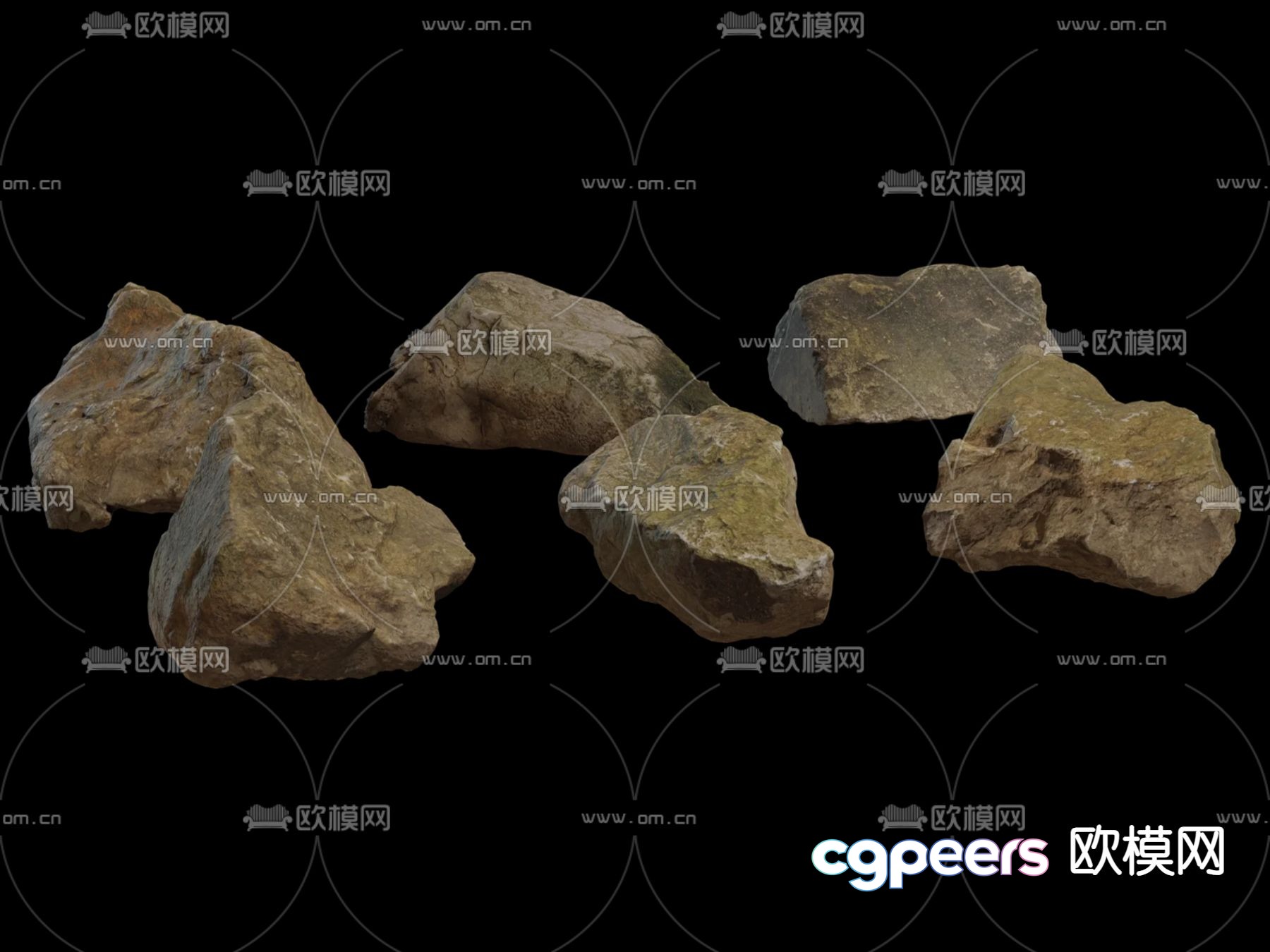 Landscape stone stone stone combination 3d model Landscape stone stone stone combination 3d model