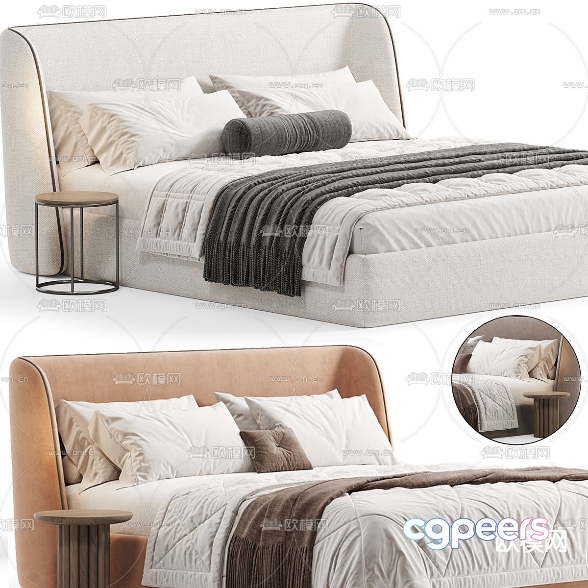 Casaricca modern double bed 3d model Casaricca modern double bed 3d model