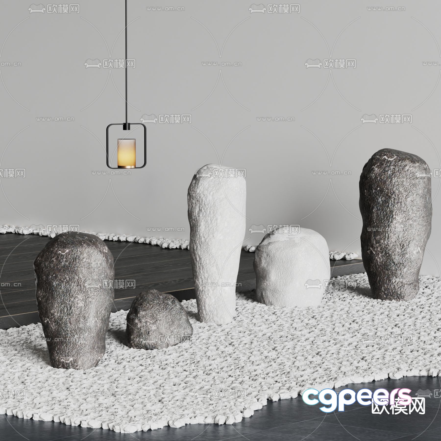 Landscape stones cobblestone 3d model Landscape stones cobblestone 3d model