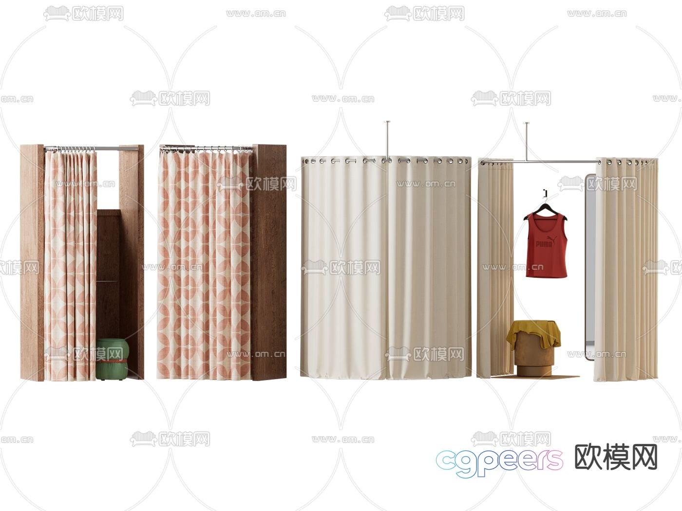 Clothing store fitting room 3d model Clothing store fitting room 3d model