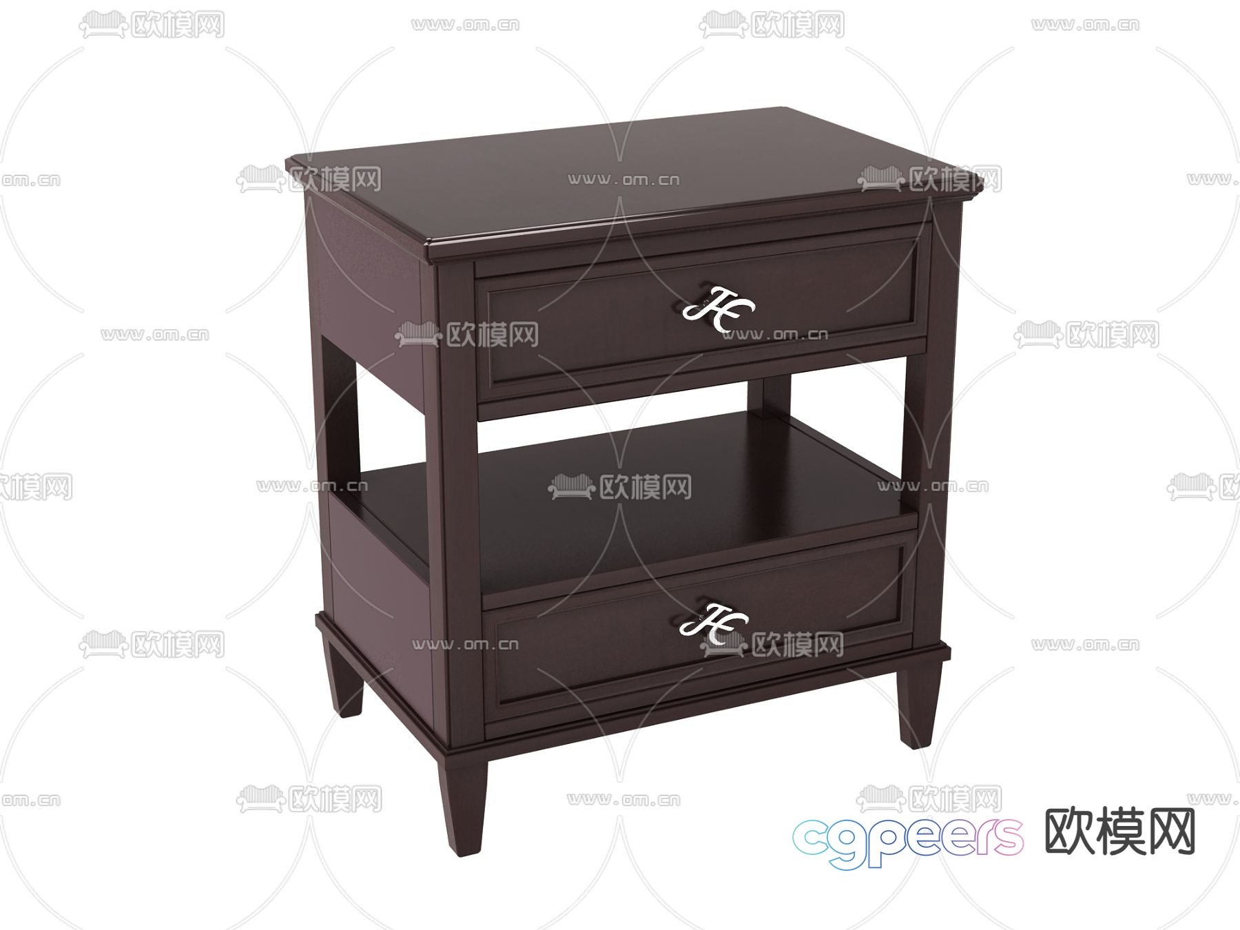 American bedside table 3d model American bedside table 3d model