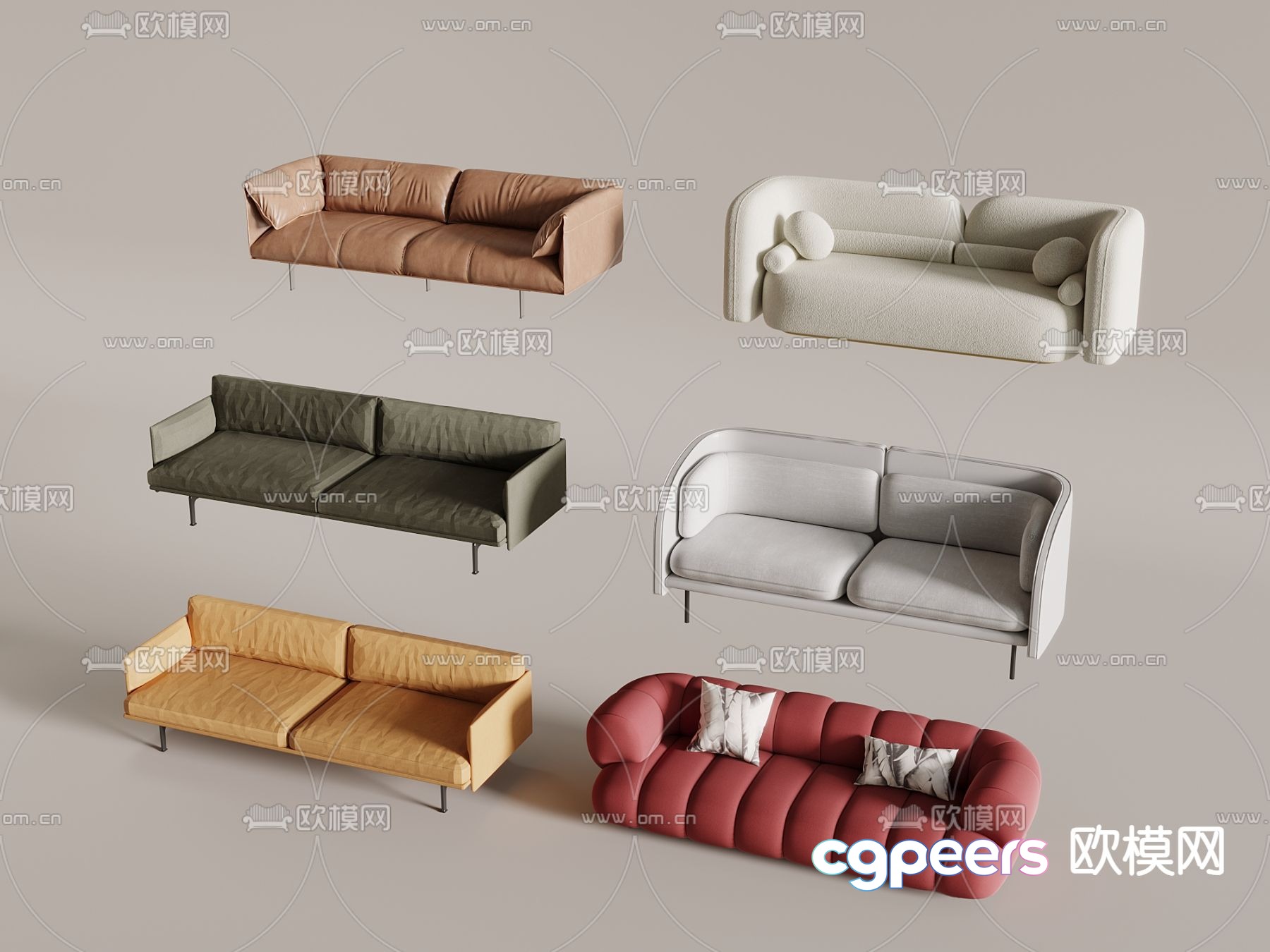 Double sofa multi-person sofa 3d model Double sofa multi-person sofa 3d model