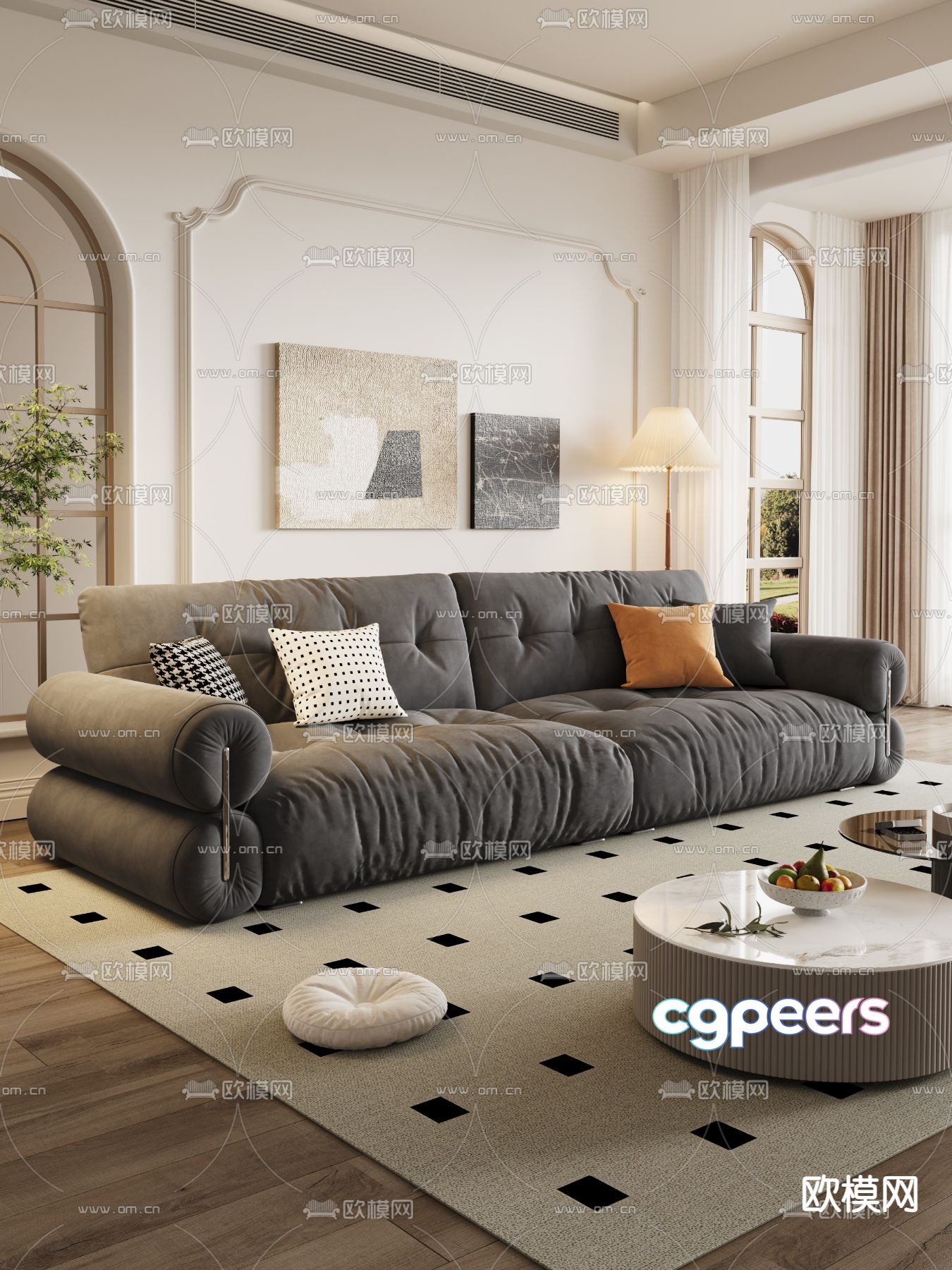 Simple multiplayer sofa piece 3d model Simple multiplayer sofa piece 3d model