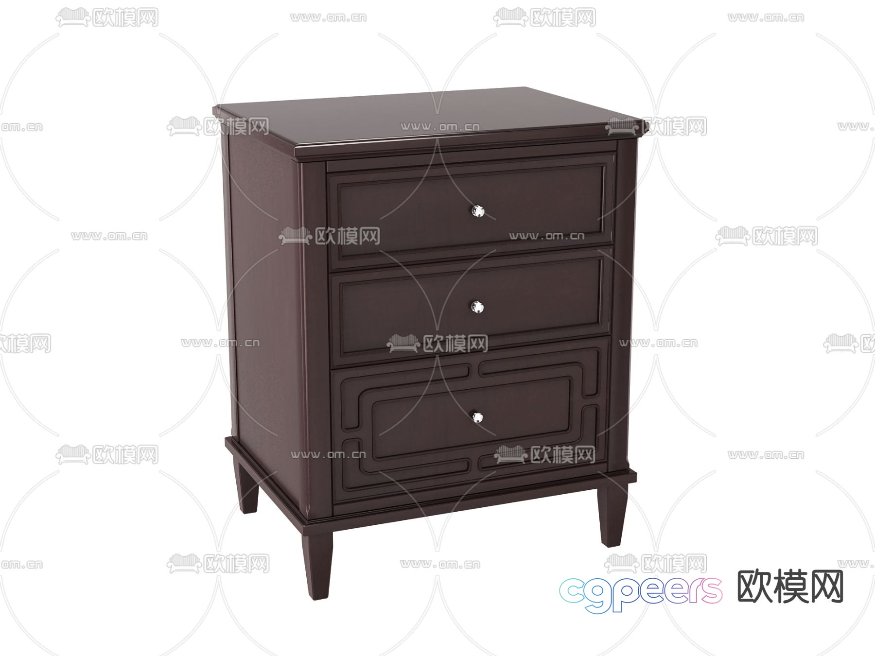 American bedside table 3d model American bedside table 3d model