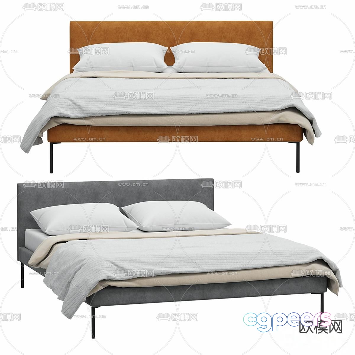 AMYEN double bed 3d model AMYEN double bed 3d model