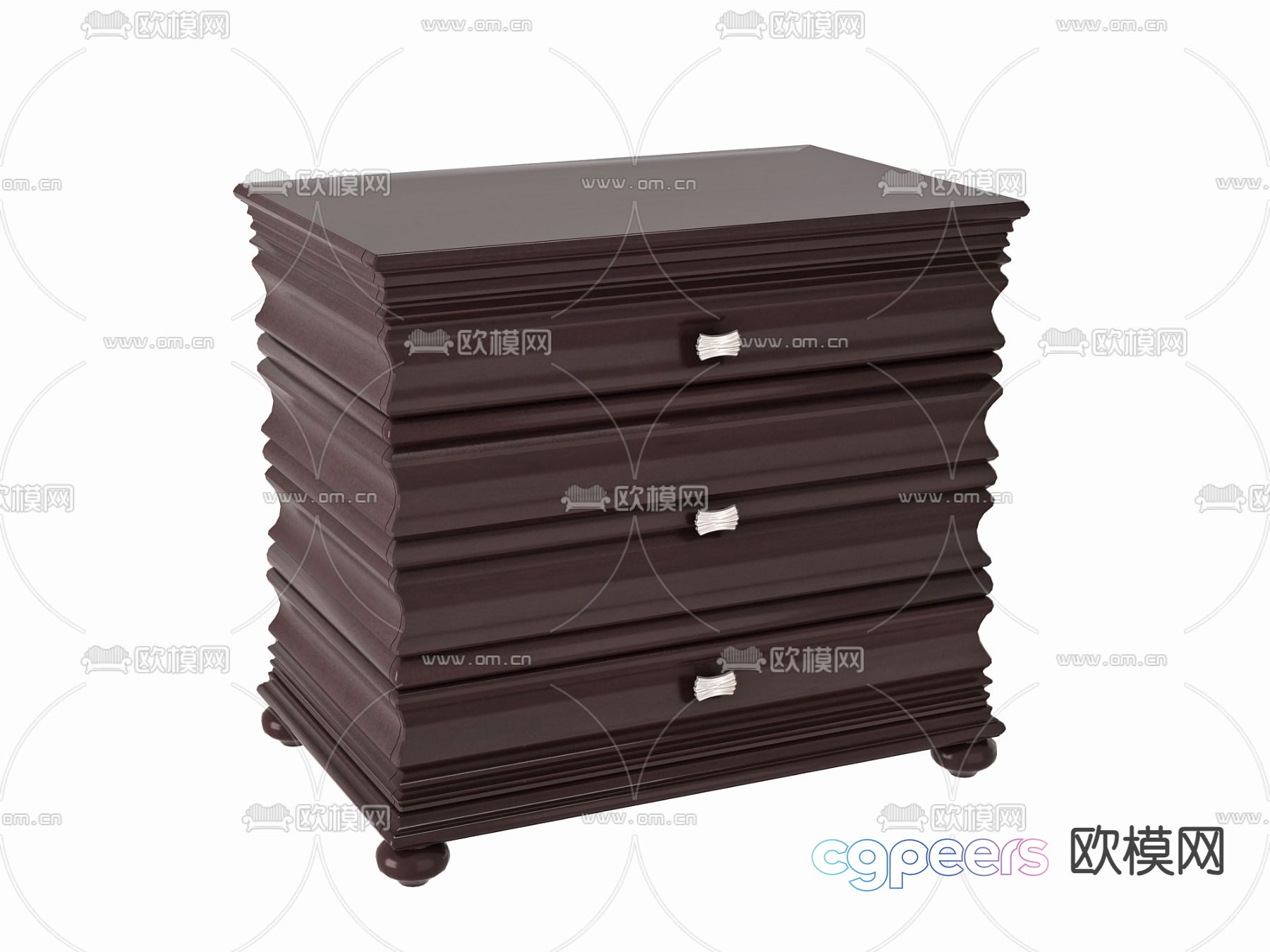 American bedside table 3d model American bedside table 3d model