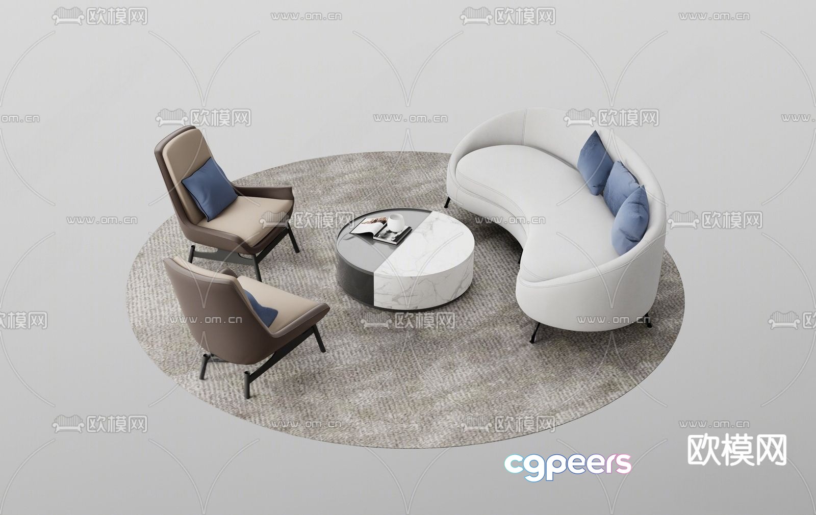 Modern sectional sofa 3d model Modern sectional sofa 3d model
