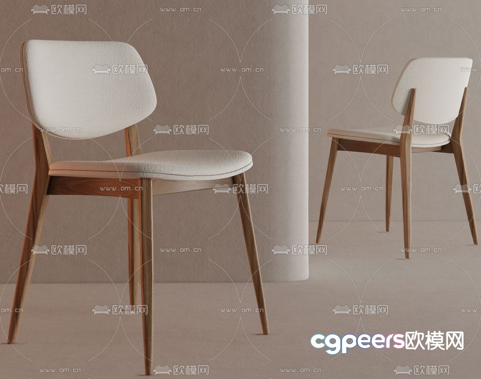 Nordic dining chair chair 3d model Nordic dining chair chair 3d model