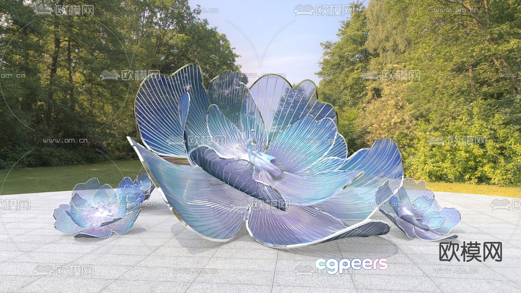 City landscape sketch flower sculpture 3d model City landscape sketch flower sculpture 3d model