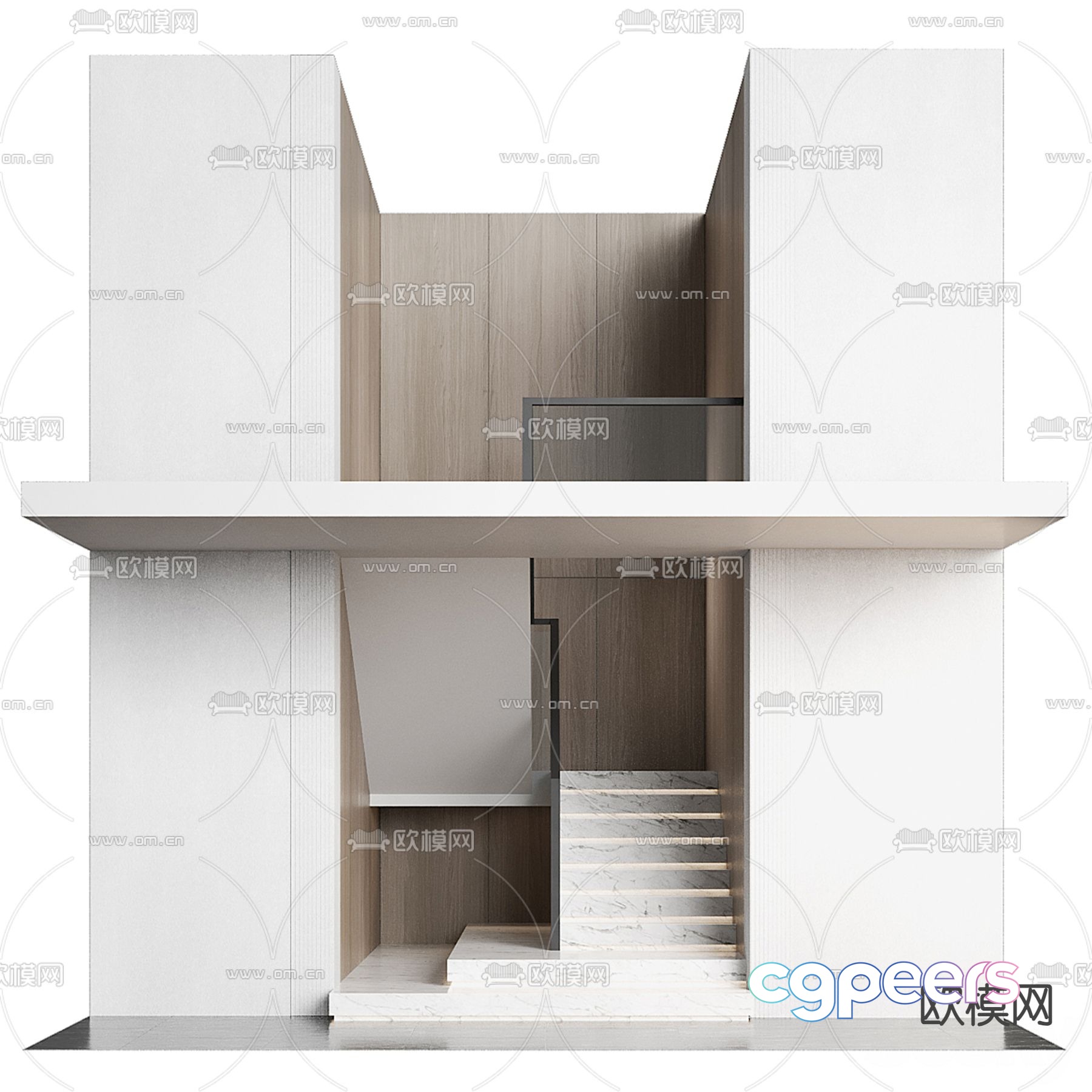 Handrail staircase corner staircase 3d model Handrail staircase corner staircase 3d model