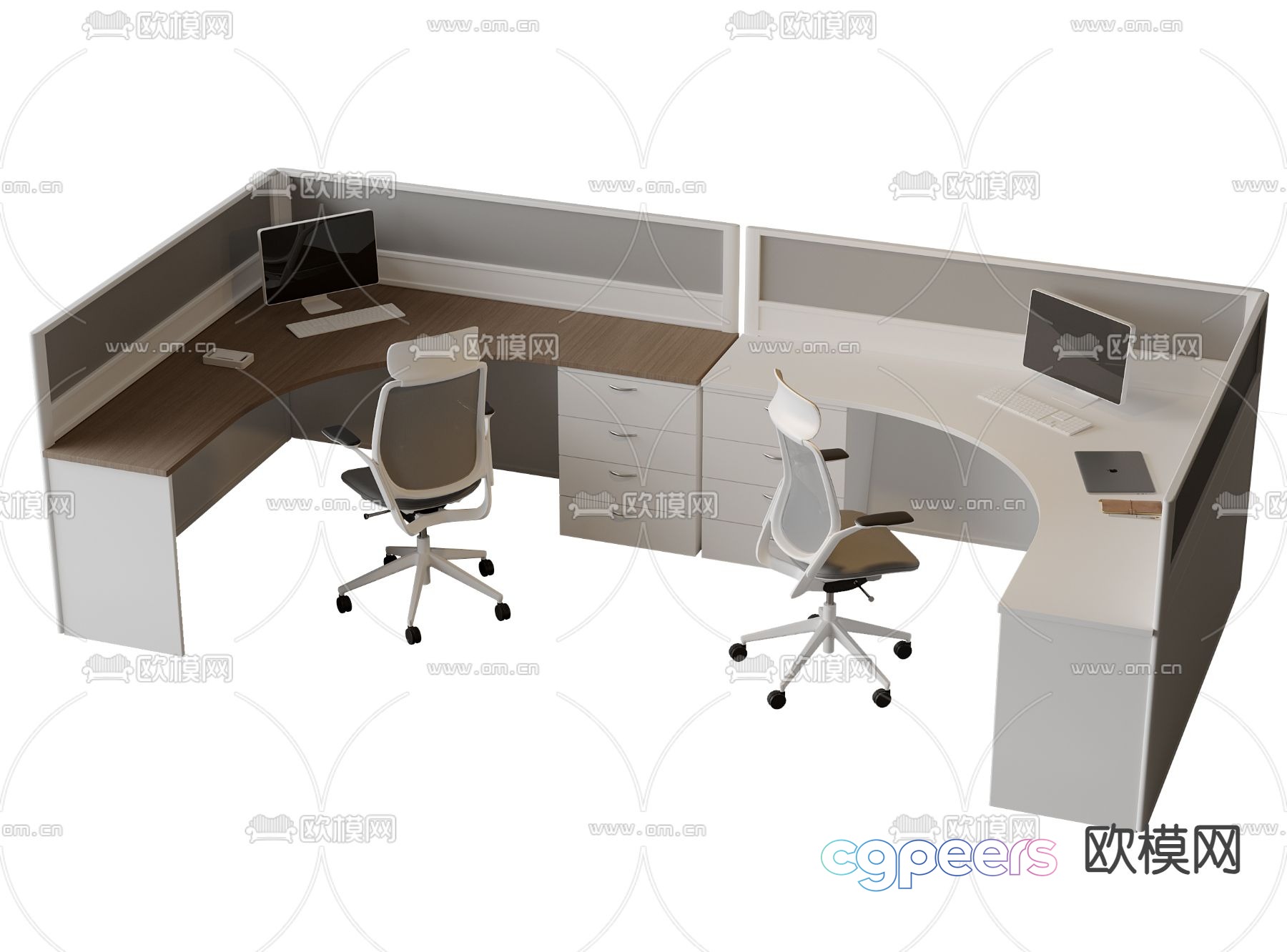 Card space desk work station post 3d model Card space desk work station post 3d model
