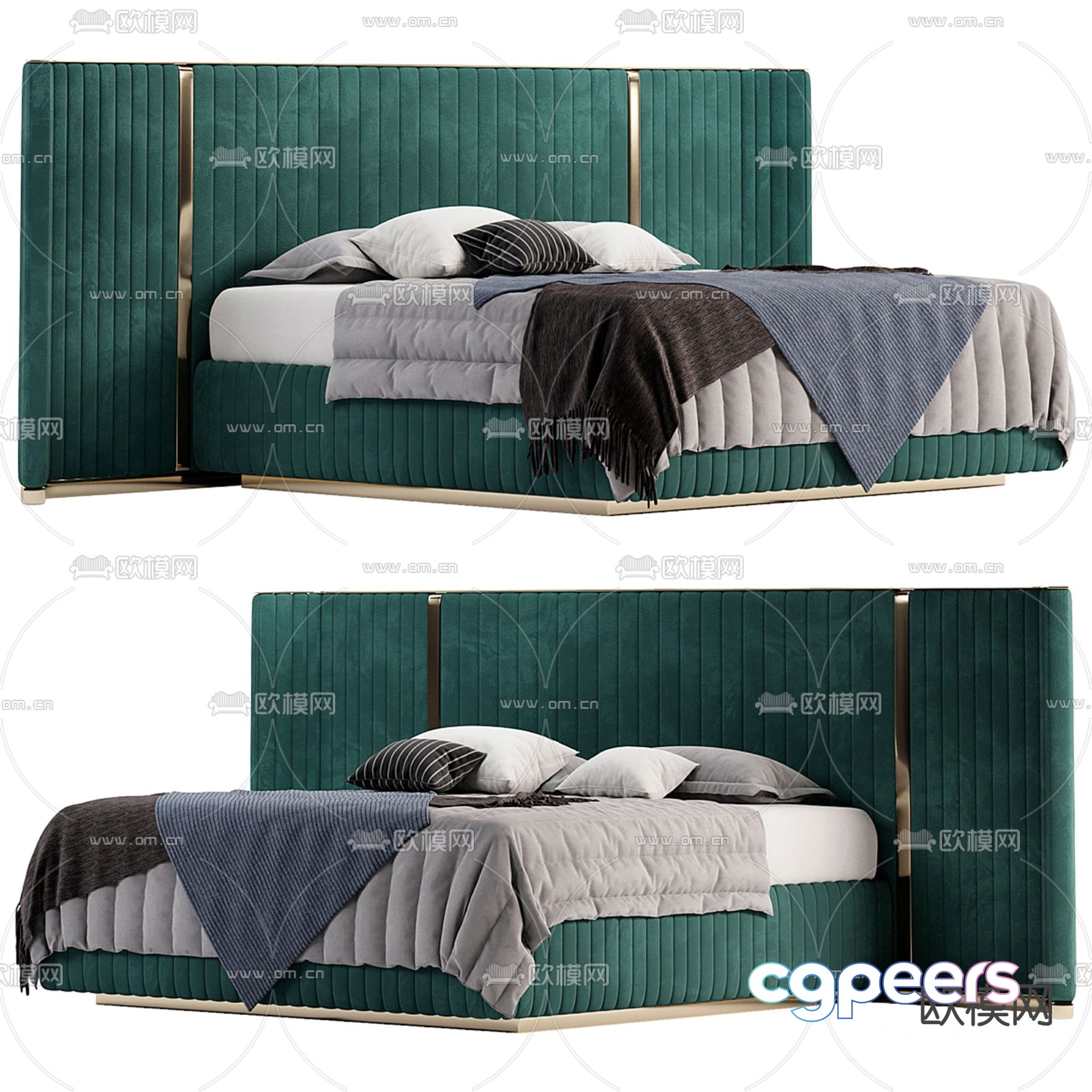 Visionnaire fabric double bed 3d model Visionnaire fabric double bed 3d model